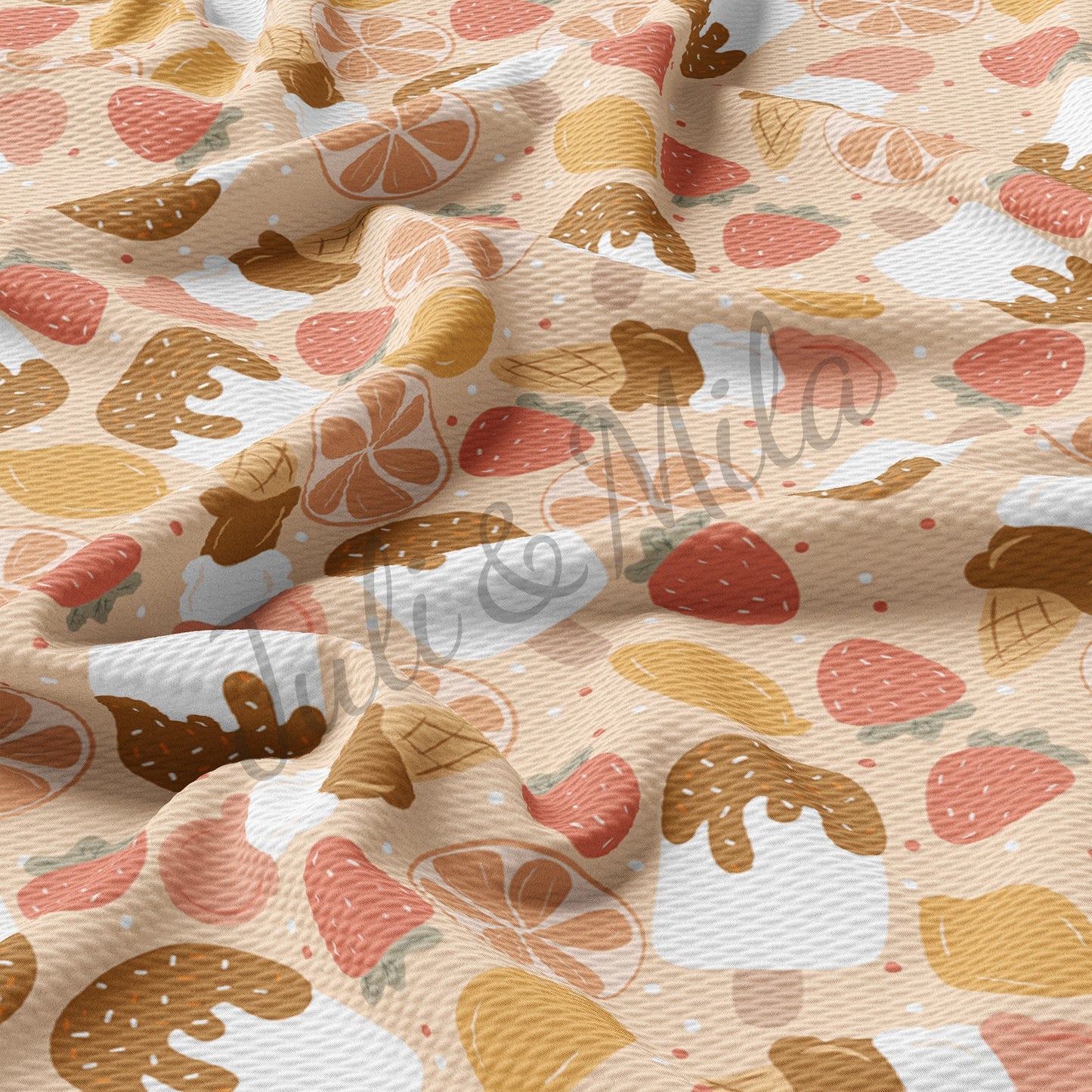 Ice cream Bullet Textured Fabric AA91