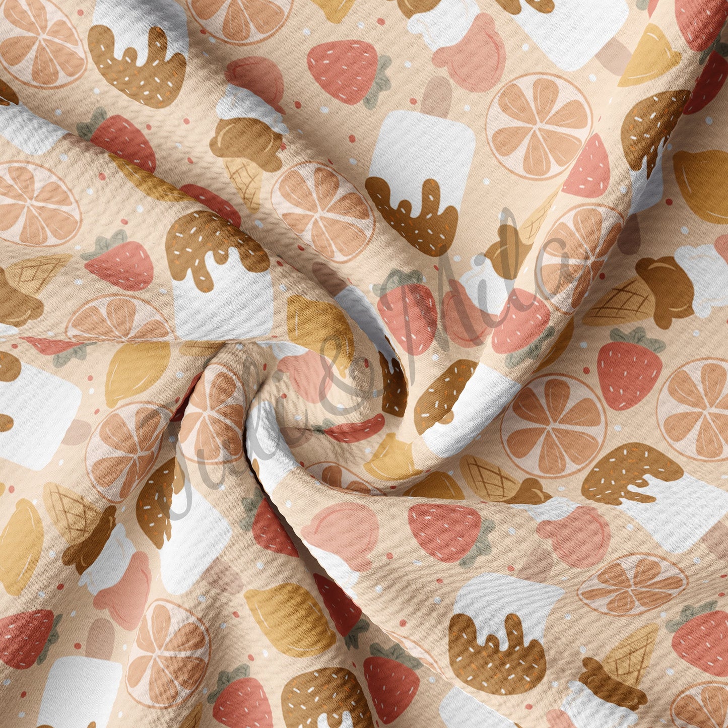 Ice cream Bullet Textured Fabric AA91