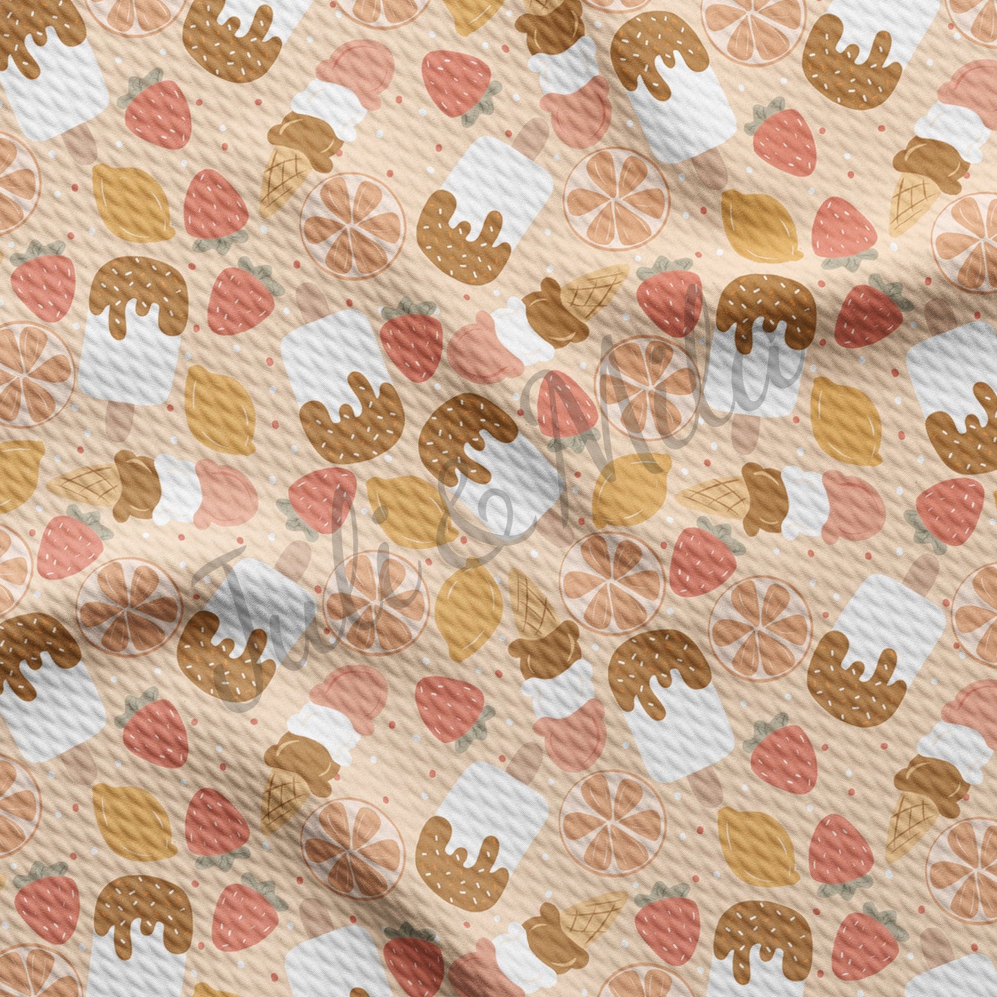 Ice cream Bullet Textured Fabric AA91