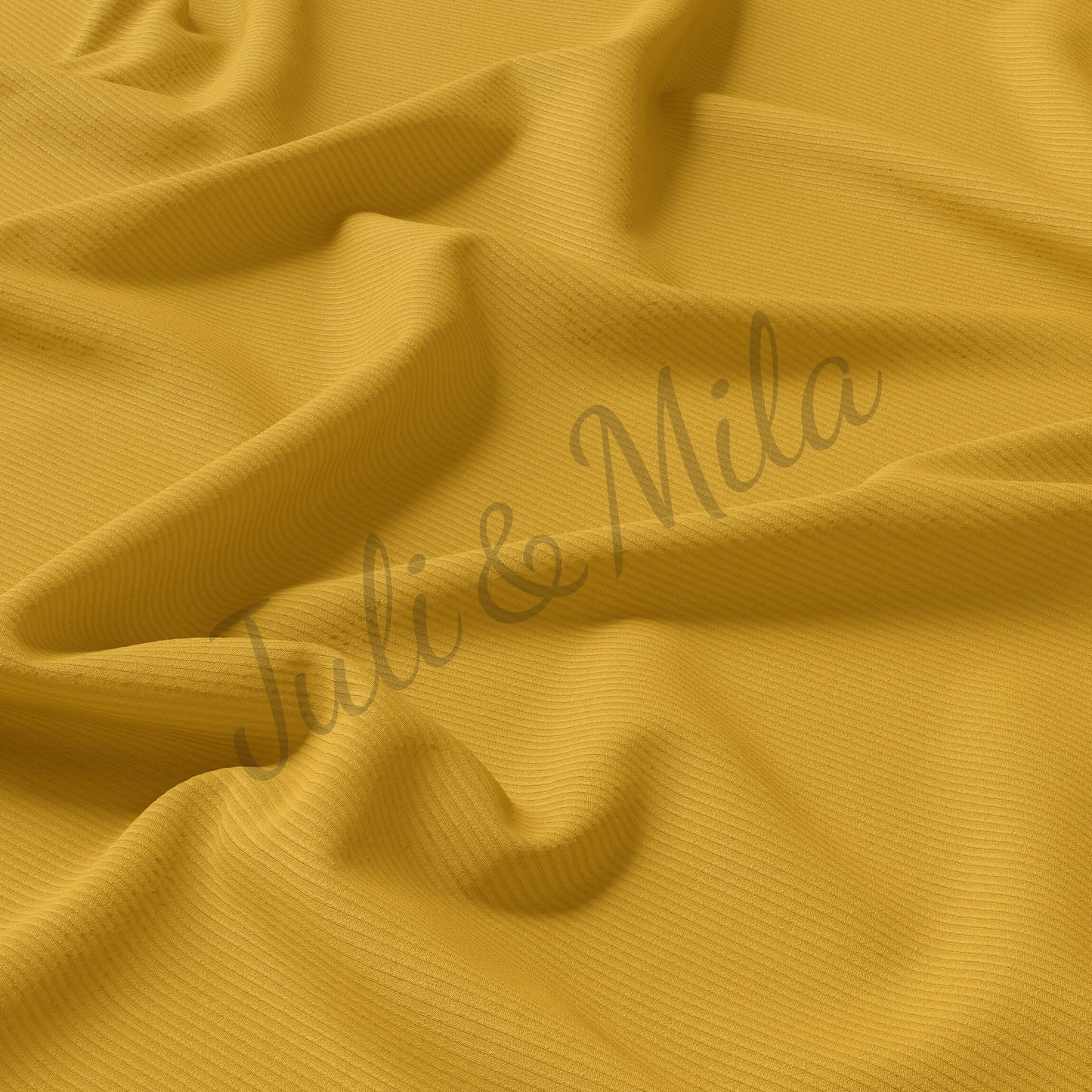 Mustard Rib Knit Fabric by the Yard Ribbed Jersey Stretchy Soft Polyester Stretch Fabric 1 Yard