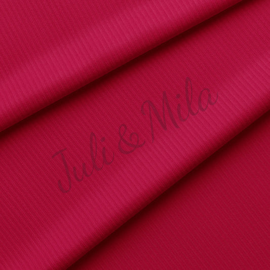 Raspberry  Rib Knit Fabric by the Yard Ribbed Jersey Stretchy Soft Polyester Stretch Fabric 1 Yard