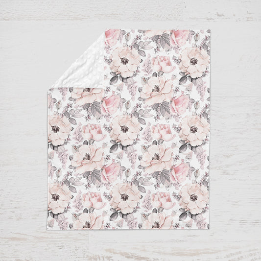 Peonies Baby Blankets for childrens - Swaddle Newborn Receiving Minky Blanket Boy, Blankets for girls