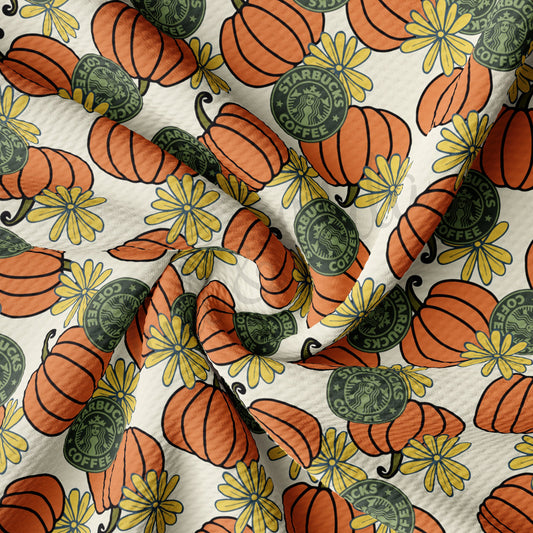 Fall Starbucks Pumpkin Bullet Fabric AA364