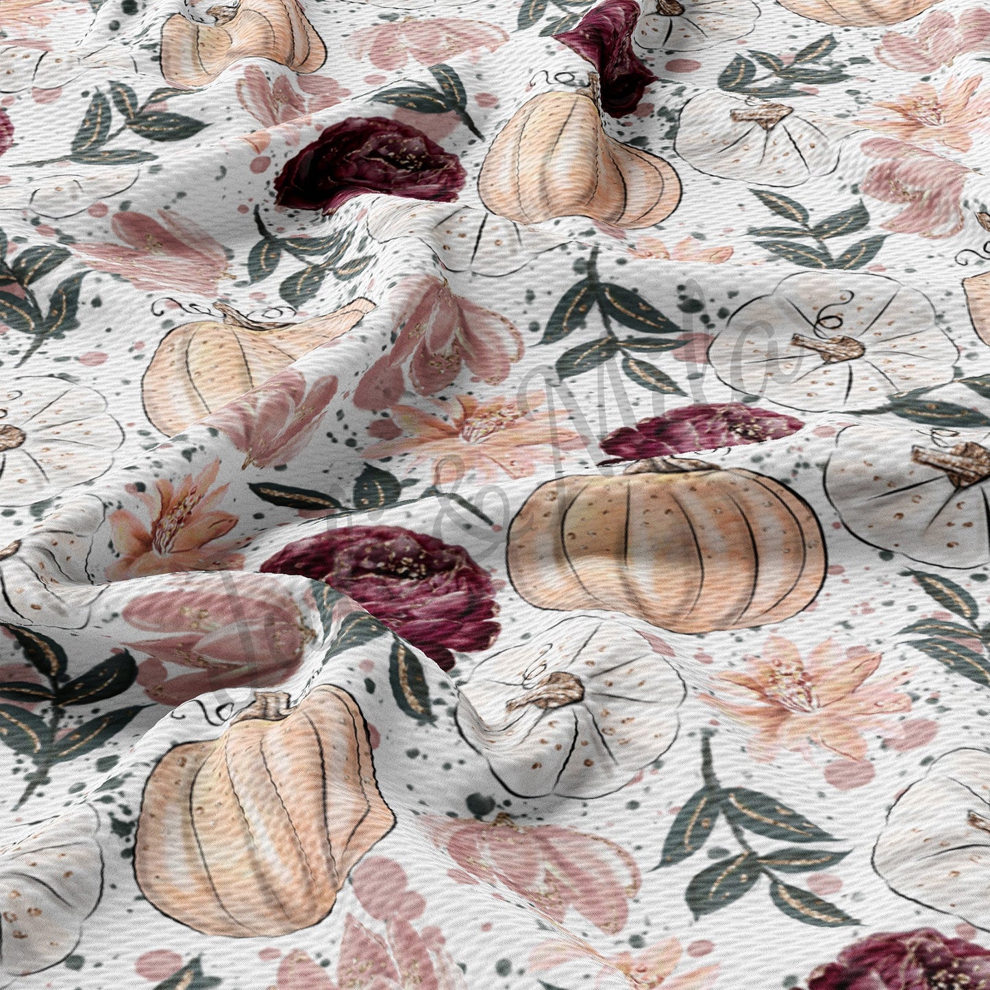 Fall Floral Pumpkin Bullet Fabric AA422