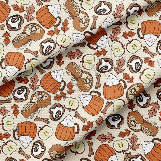 Apples Pumpkin Spice Latte Bullet Fabric AA707