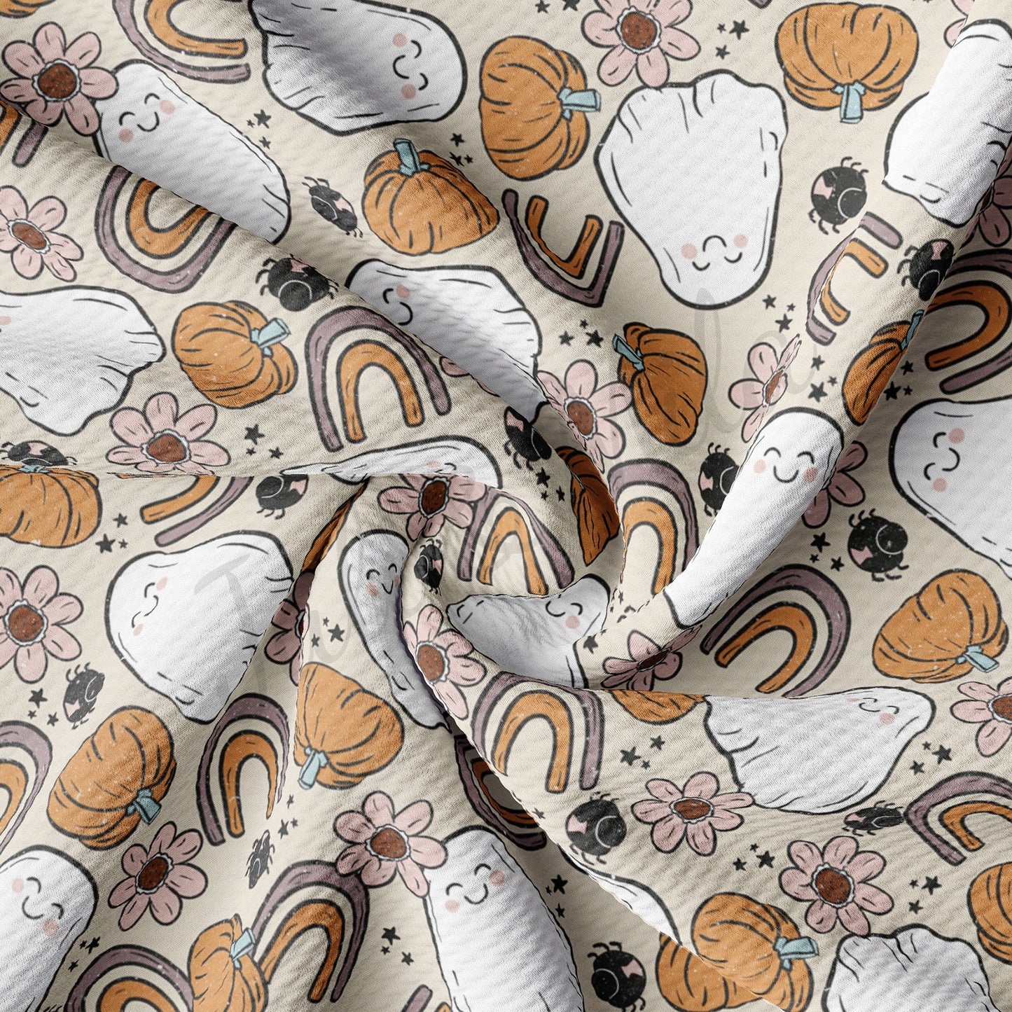 Halloween Fall Ghosts  Bullet Textured Fabric  AA958