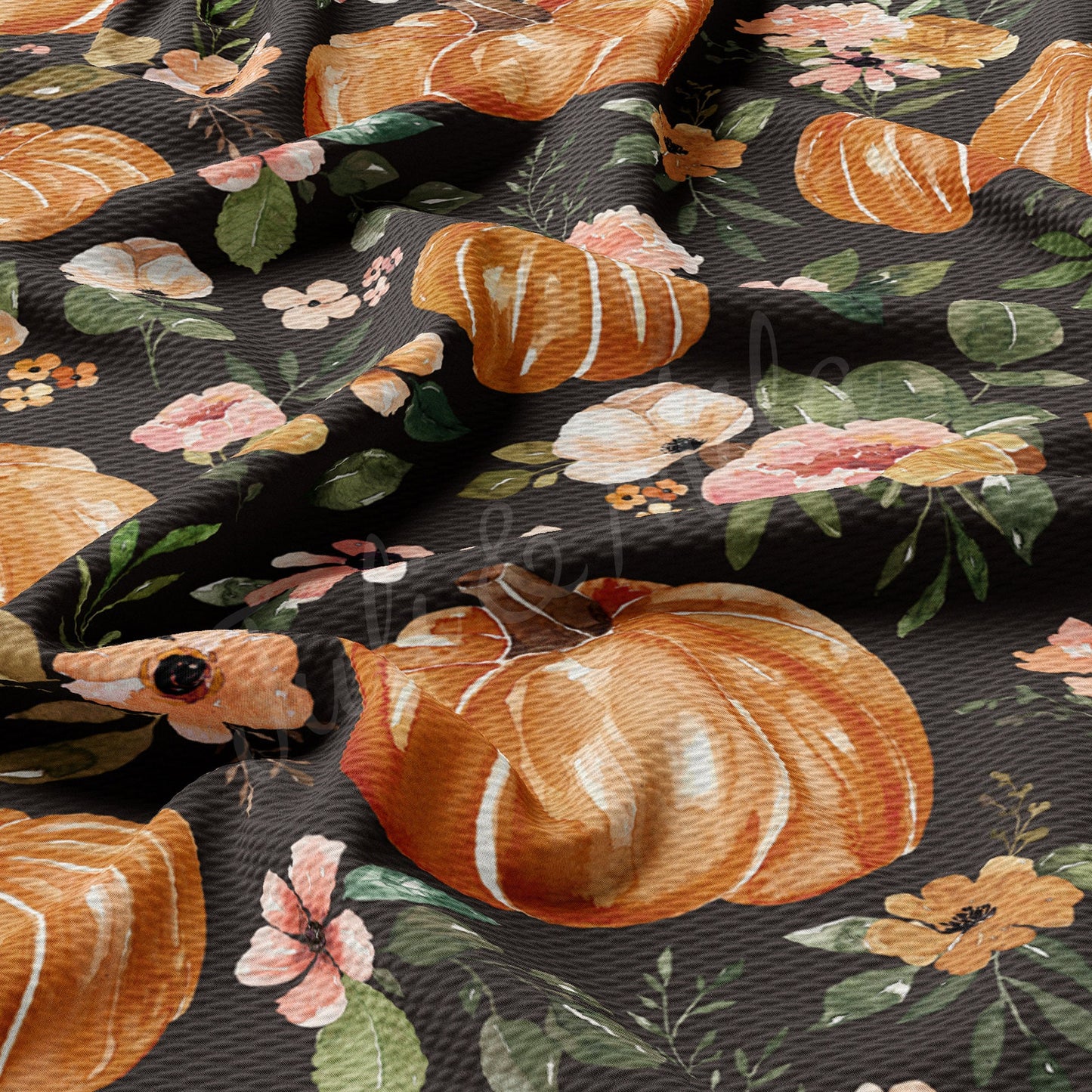 Fall Autumn Pumpkin Bullet Textured Fabric AA769