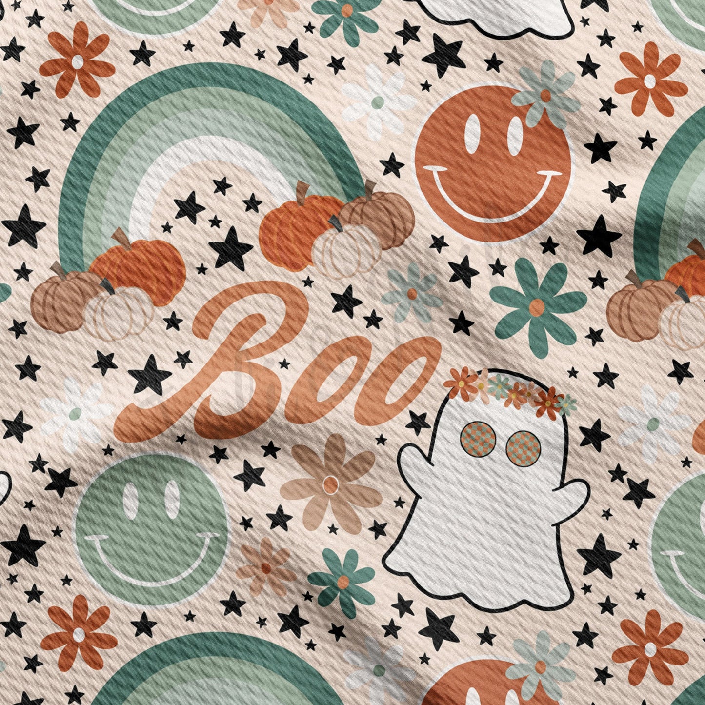 Boo Ghosts  Bullet Textured Fabric AA936