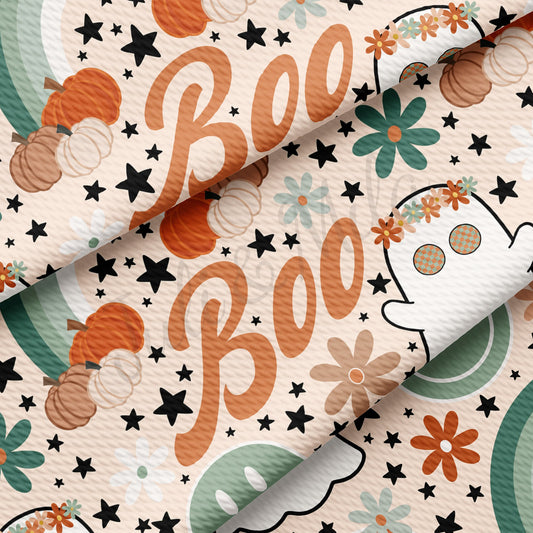 Pumpkin Boo Bullet Halloween Fabric AA936