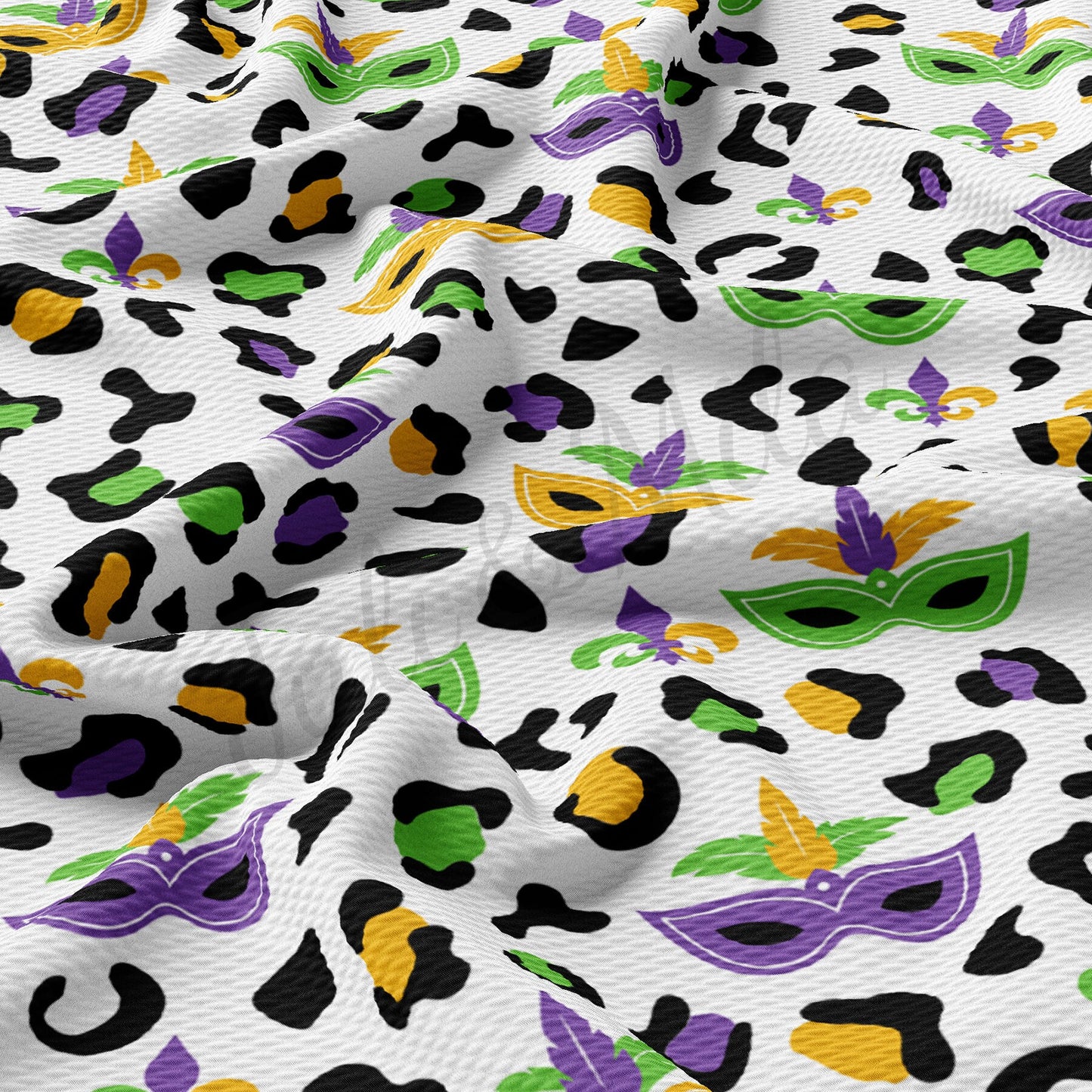 Mardi Gras Printed Bullet Textured Fabric AA1359