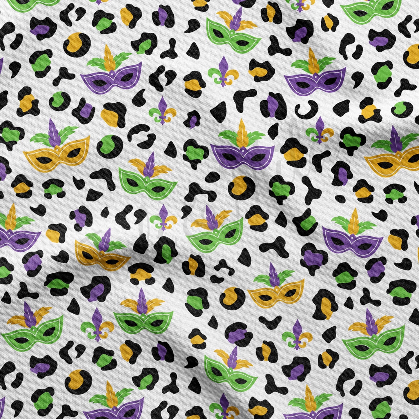 Mardi Gras Printed Bullet Textured Fabric AA1359