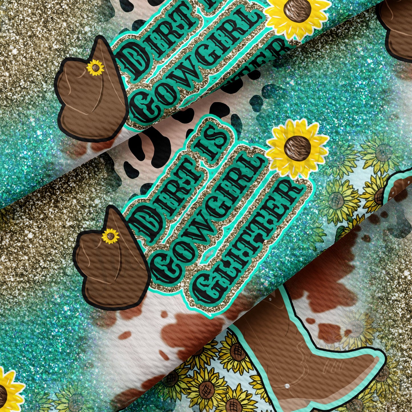 Dirt is Cowgirl Glitter  Bullet Textured Fabric AA1494