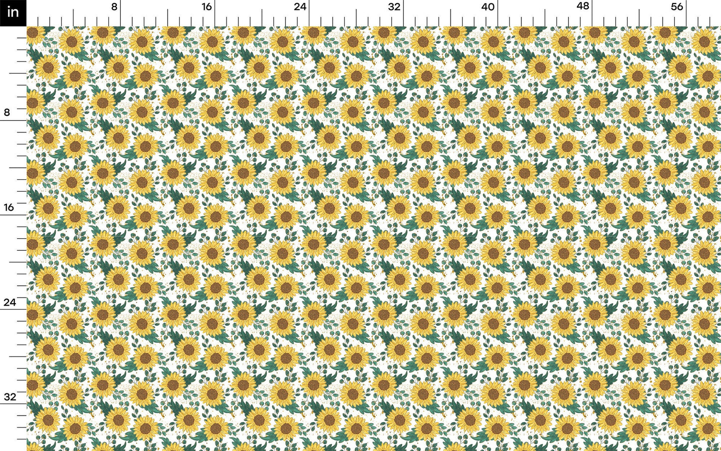 Sunflowers Rib Knit Fabric  RBK1588