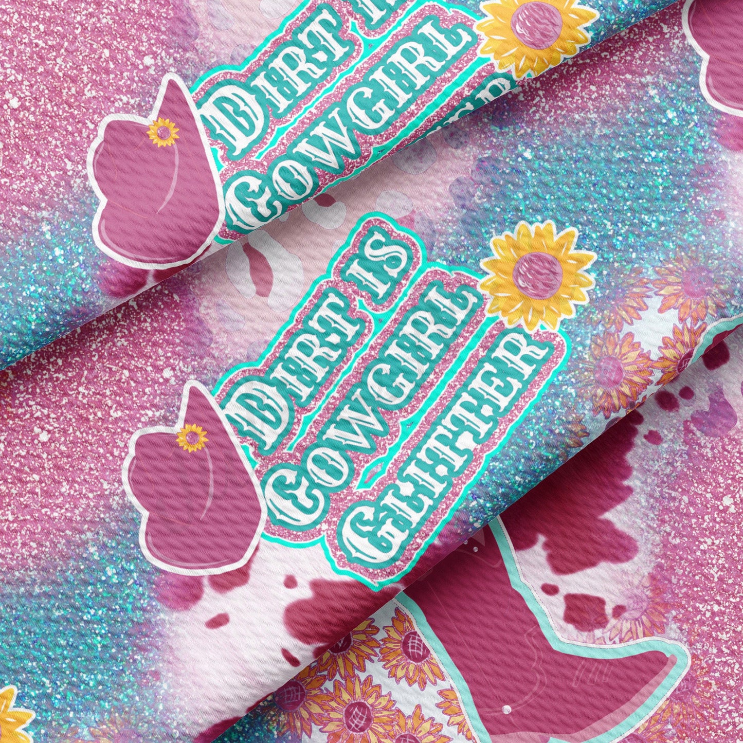 Dirt is Cowgirl Glitter Bullet Textured Fabric by the yard AA1571