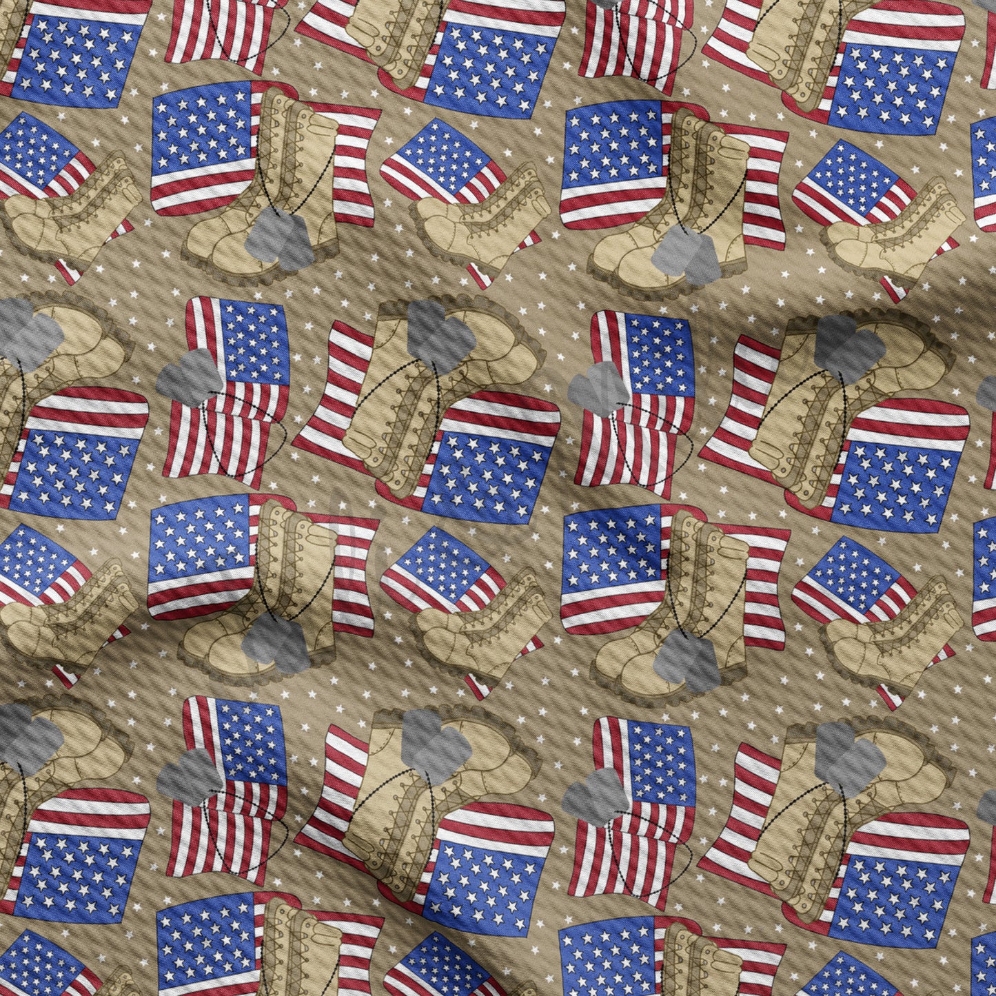 4th of July Patriotic Bullet Textured Fabric  AA1603