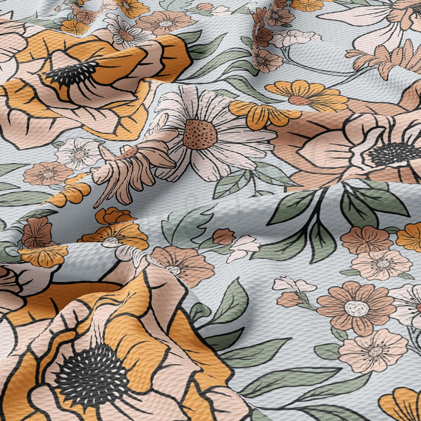 Floral  Bullet Textured Fabric by the yard AA1606