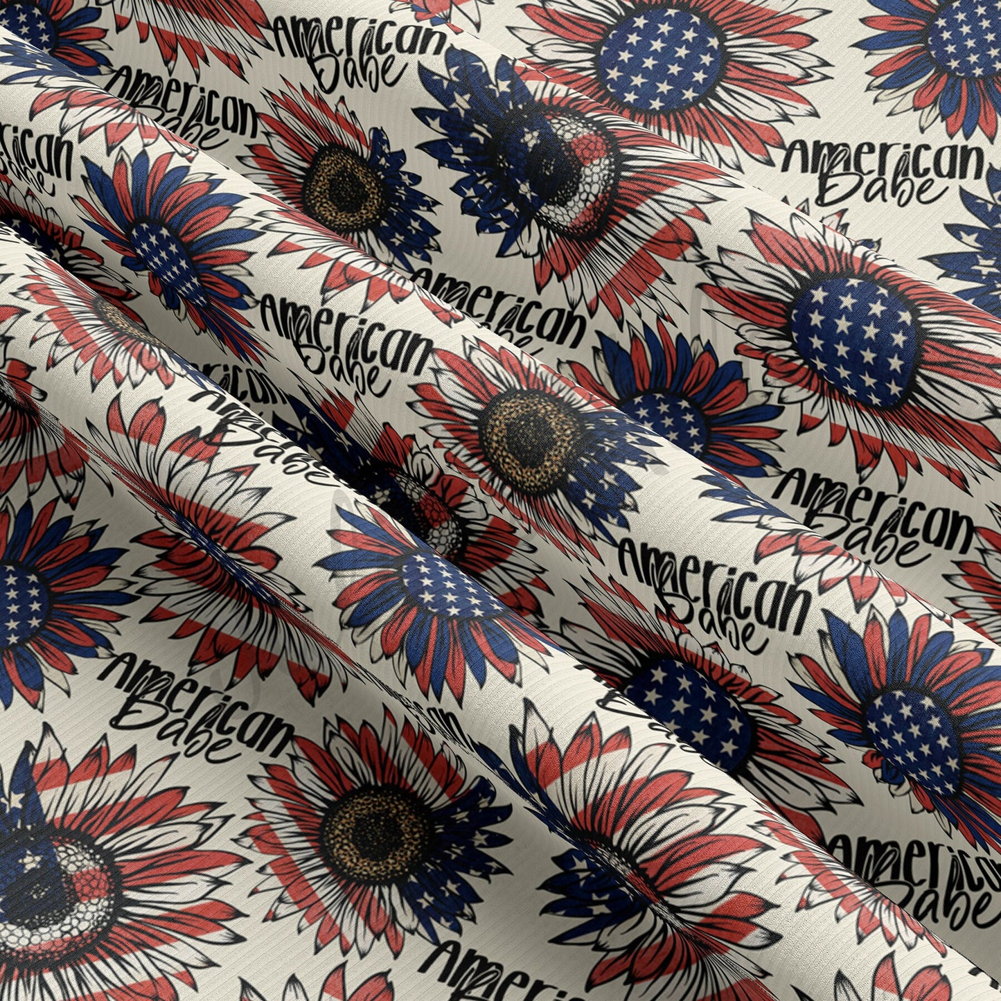 4th of July Patriotic Rib Knit Fabric  RBK1545