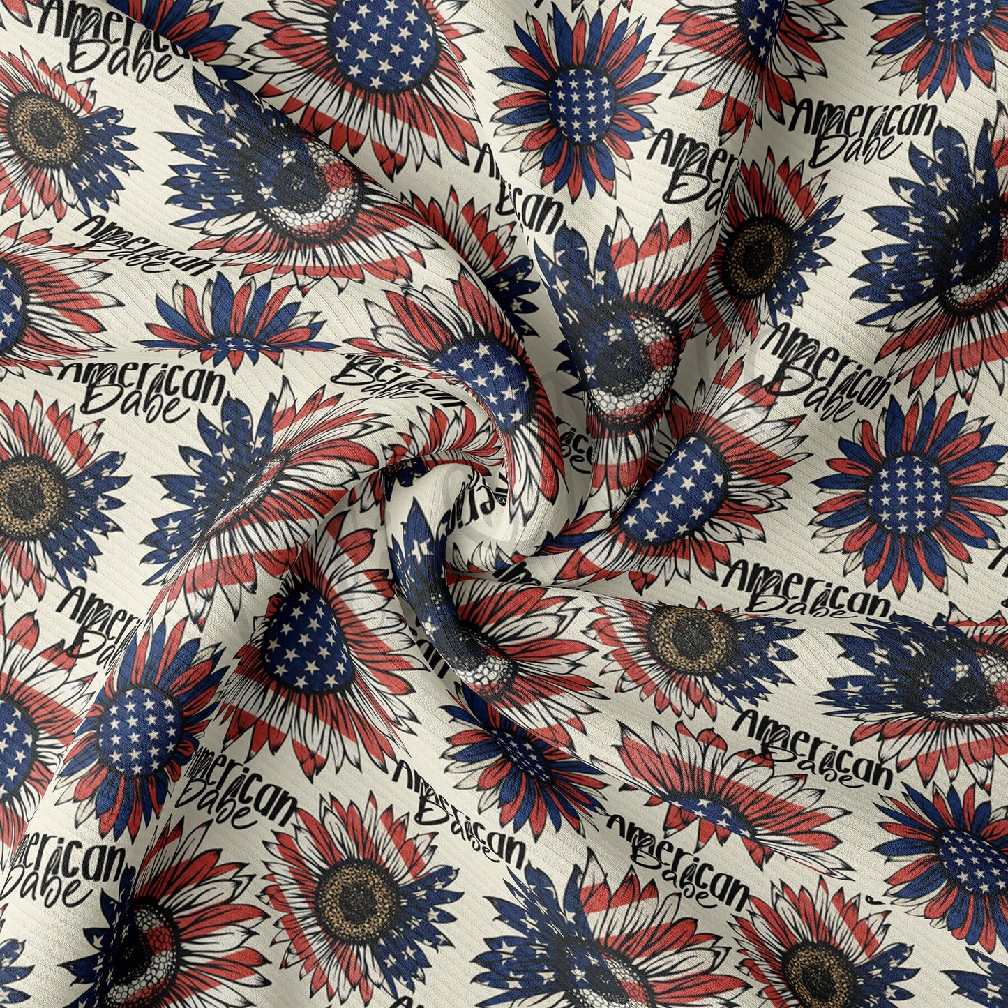 4th of July Patriotic Rib Knit Fabric  RBK1545