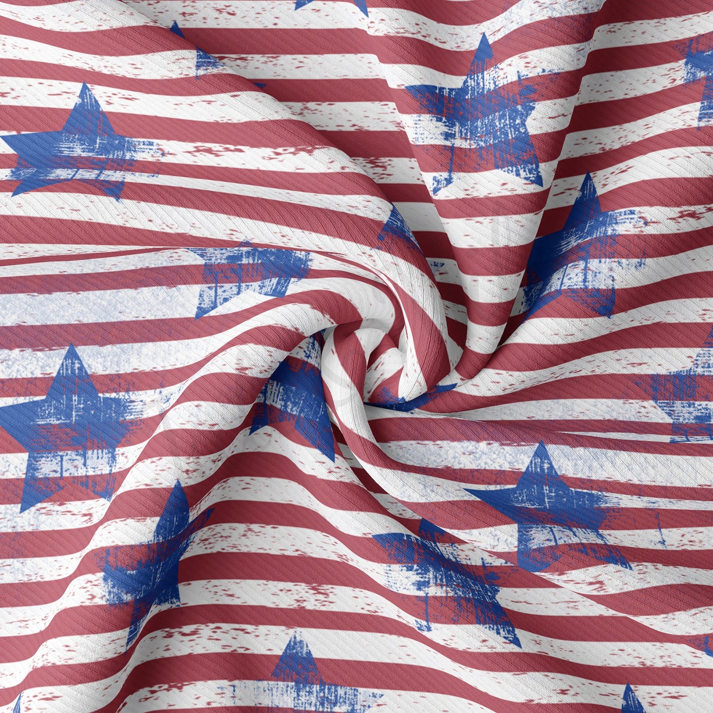 Rib Knit Fabric RBK1625 4th of July Patriotic