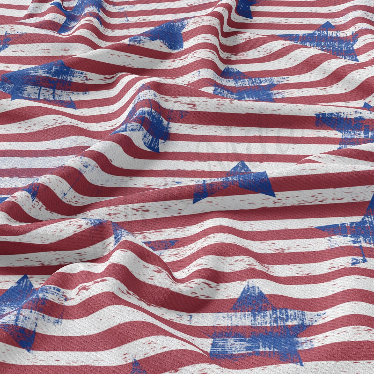 Rib Knit Fabric RBK1625 4th of July Patriotic