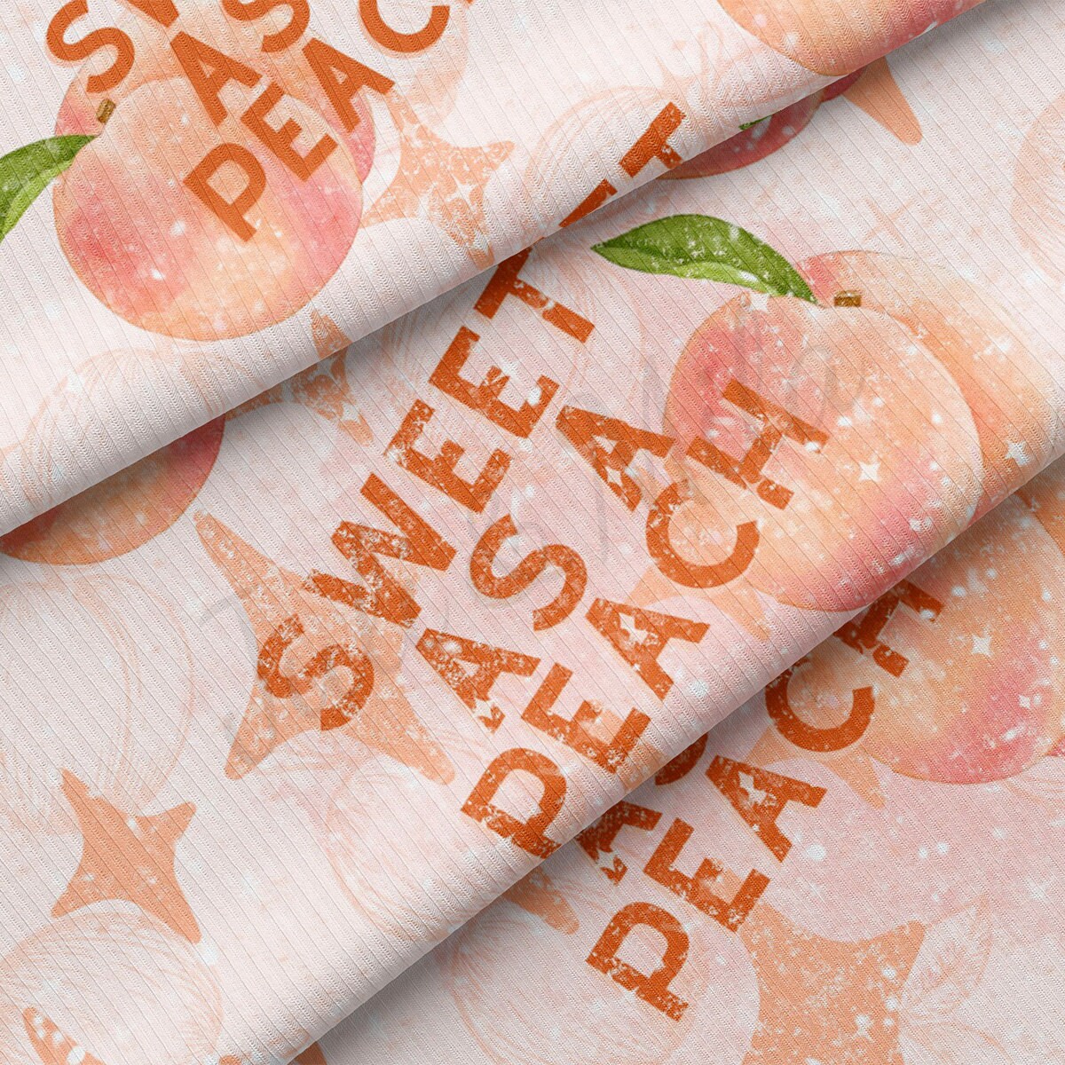 Sweet as peach Rib Knit Fabric  RBK1845