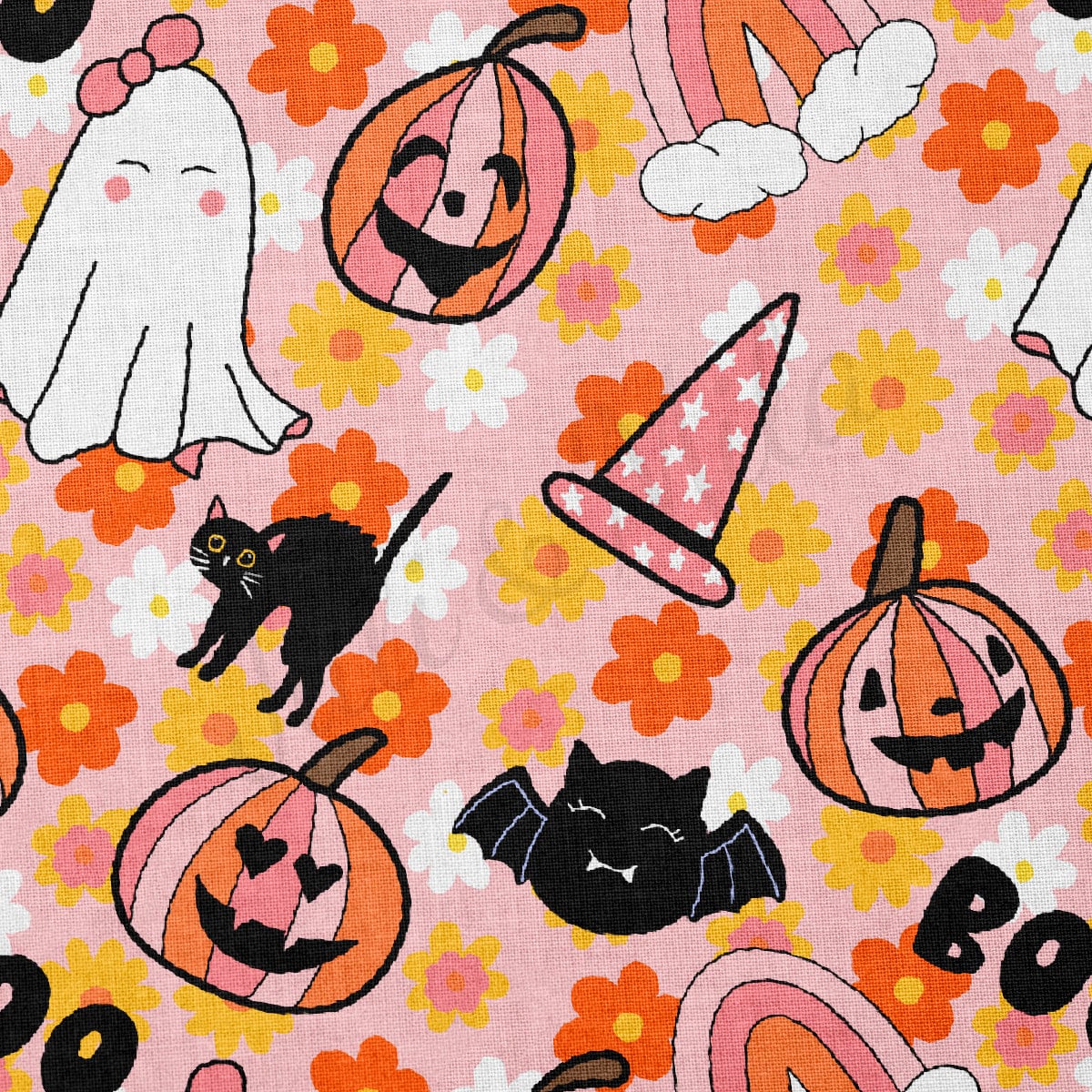 100% Cotton Fabric By the Yard Printed in USA Cotton Sateen -  Cotton Halloween Fall Pumpkins СTN1865