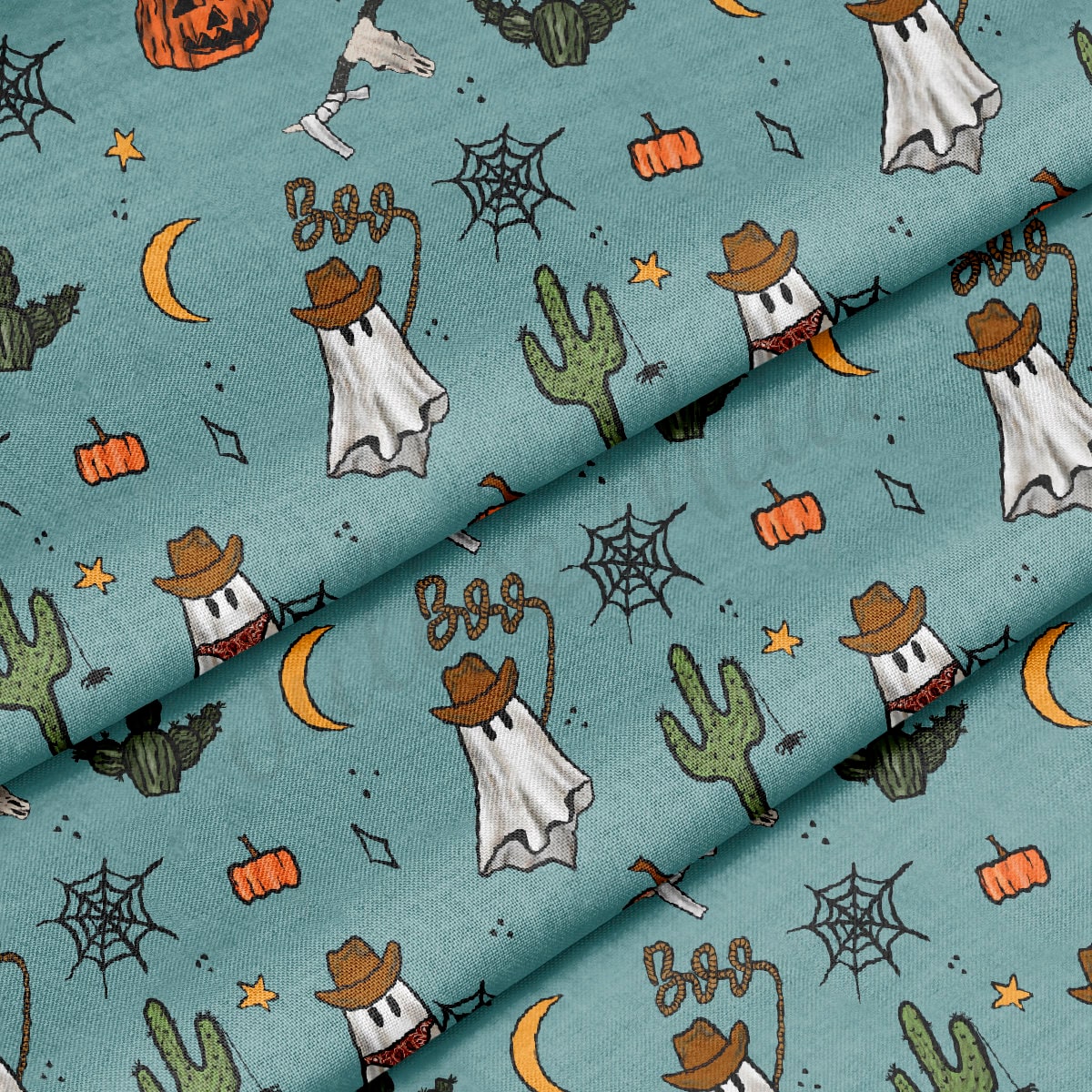 100% Cotton Fabric By the Yard Printed in USA Cotton Sateen -  Cotton Halloween  СTN1873