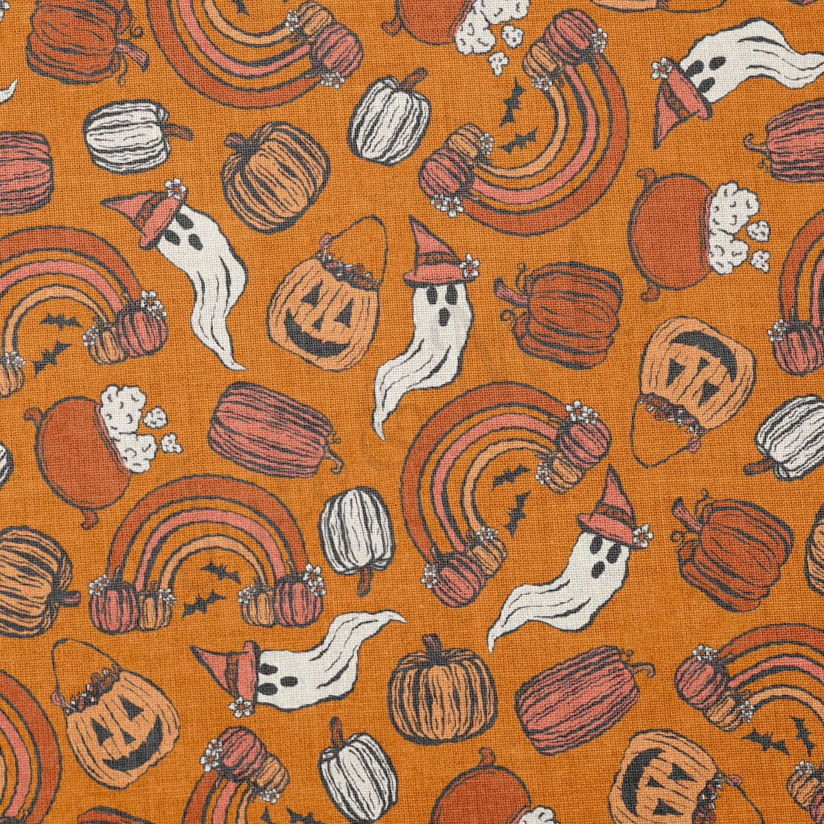 100% Cotton Fabric By the Yard Printed in USA Cotton Sateen -  Cotton Halloween  СTN1875