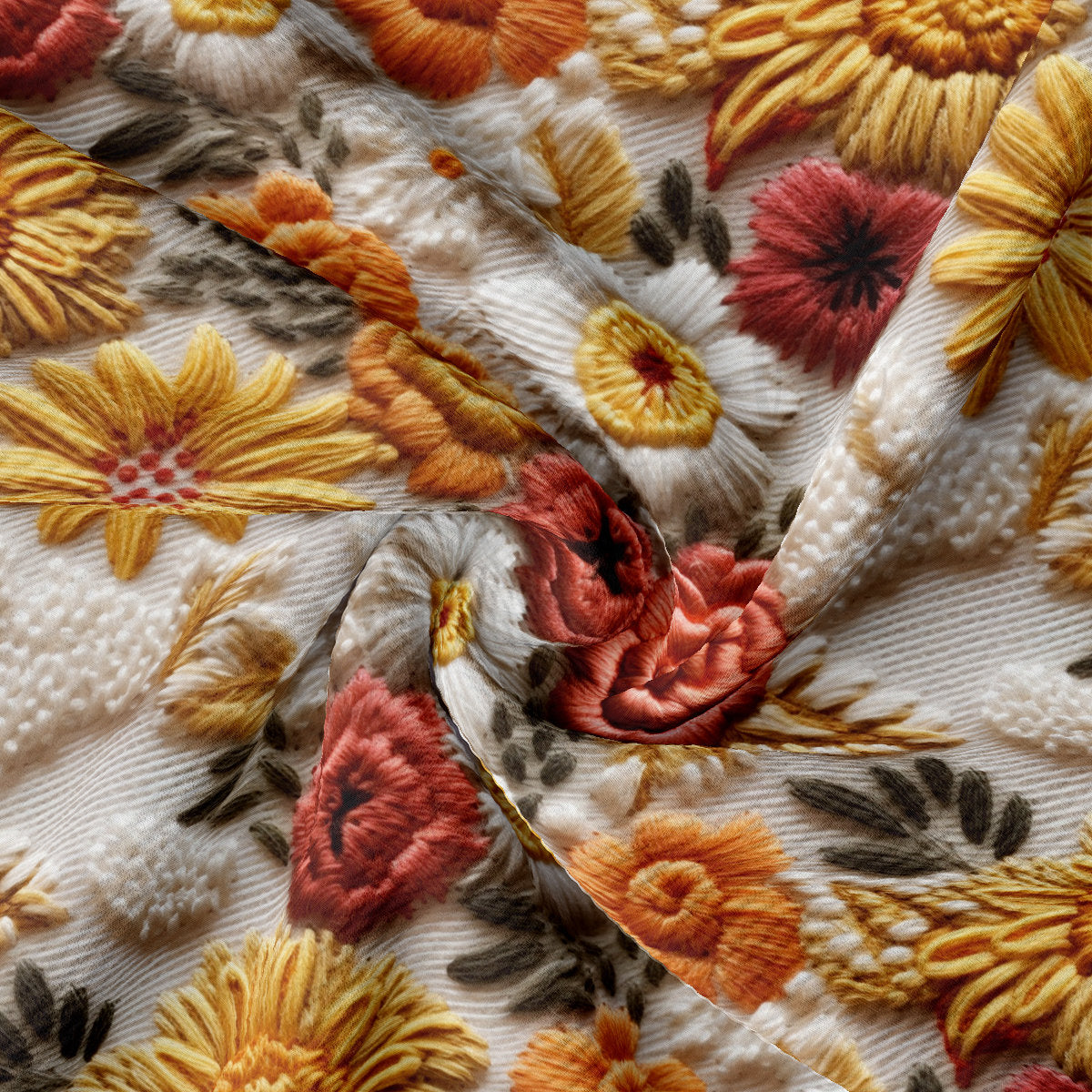 Bullet Textured Fabric  AA1923  flowers Embroidery