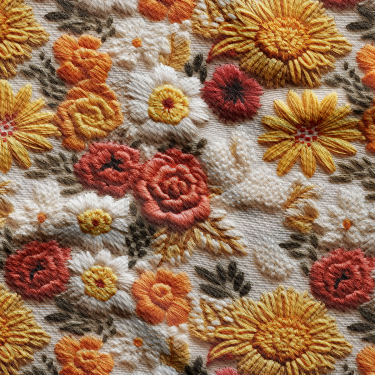 Bullet Textured Fabric  AA1923  flowers Embroidery