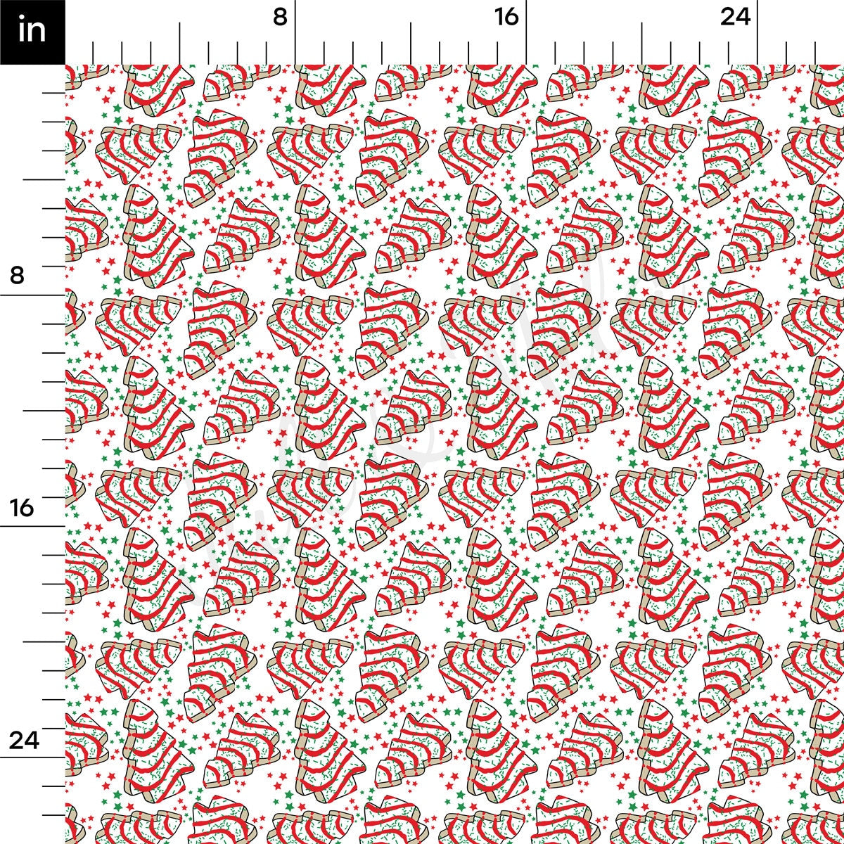 Christmas Cakes Rib Knit Fabric  RBK1976