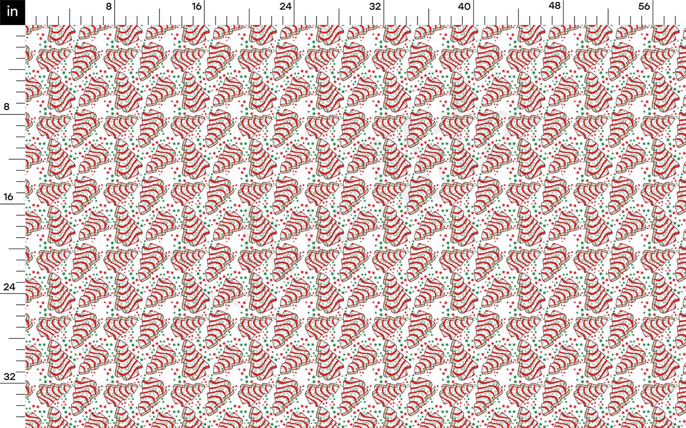 100% Cotton Fabric By the Yard Printed in USA Cotton Sateen -  Cotton Printed СTN1976 christmas cakes