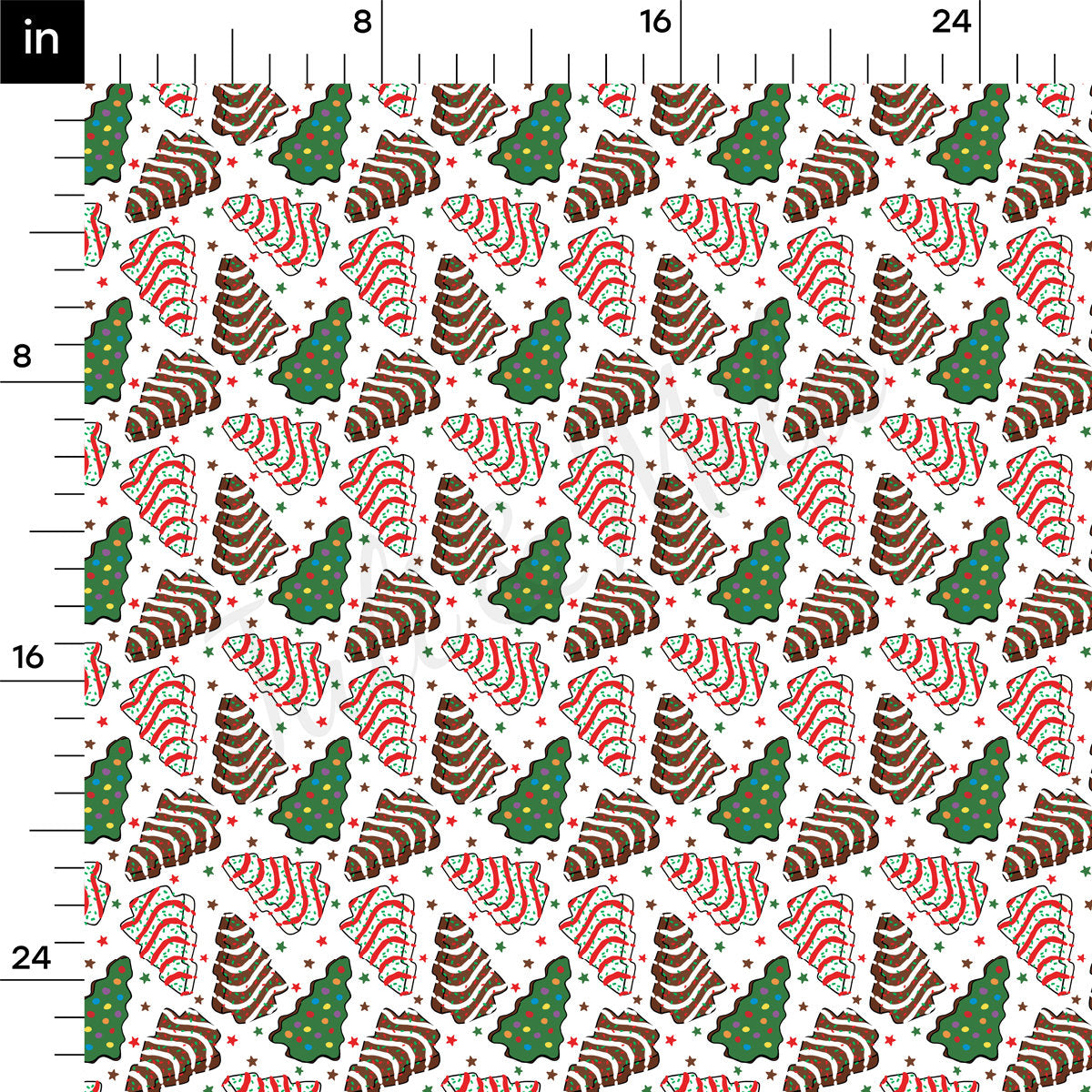 Christmas Cakes Rib Knit Fabric  RBK1974