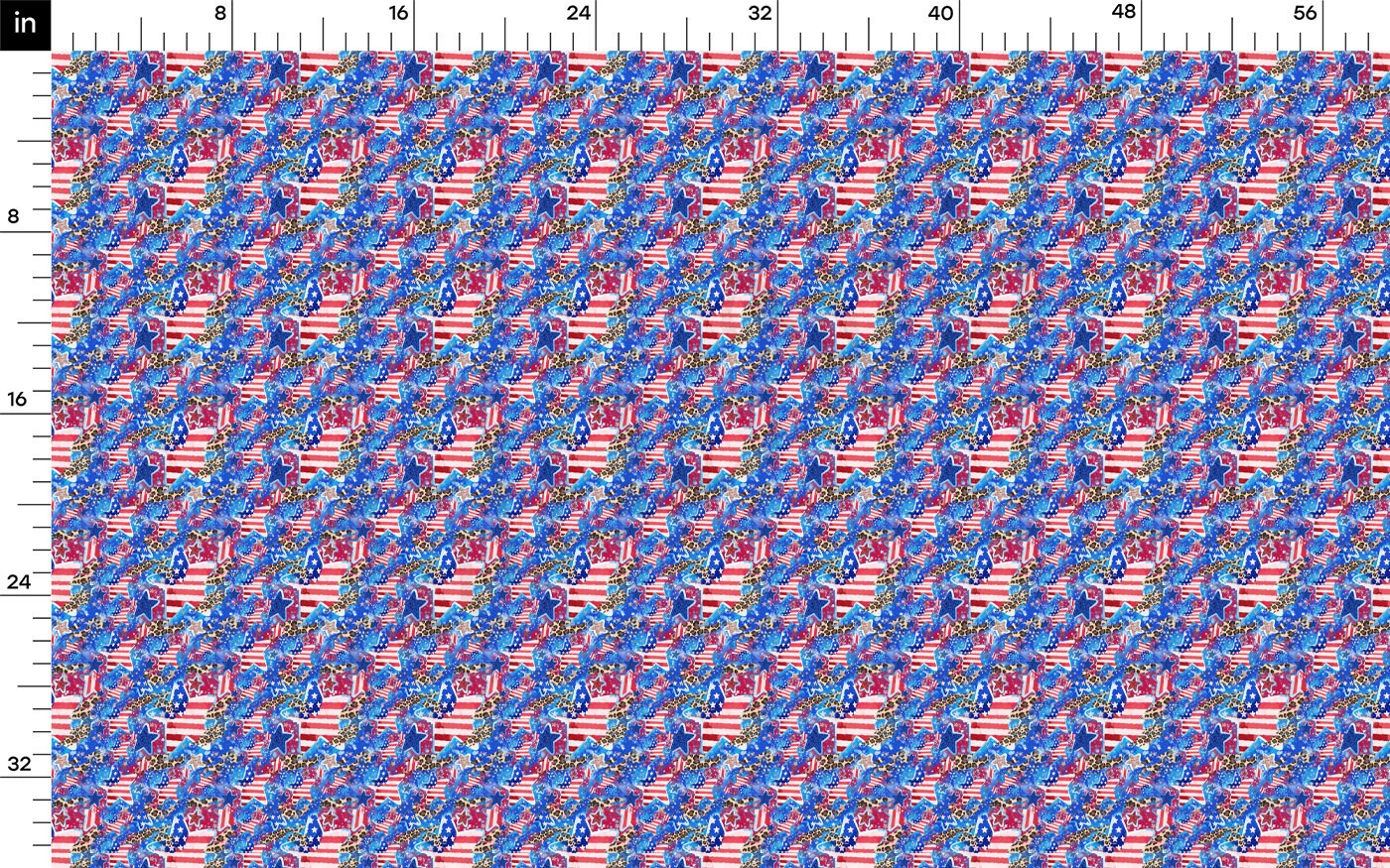 Rib Knit Fabric RBK2136 4th of July Patriotic