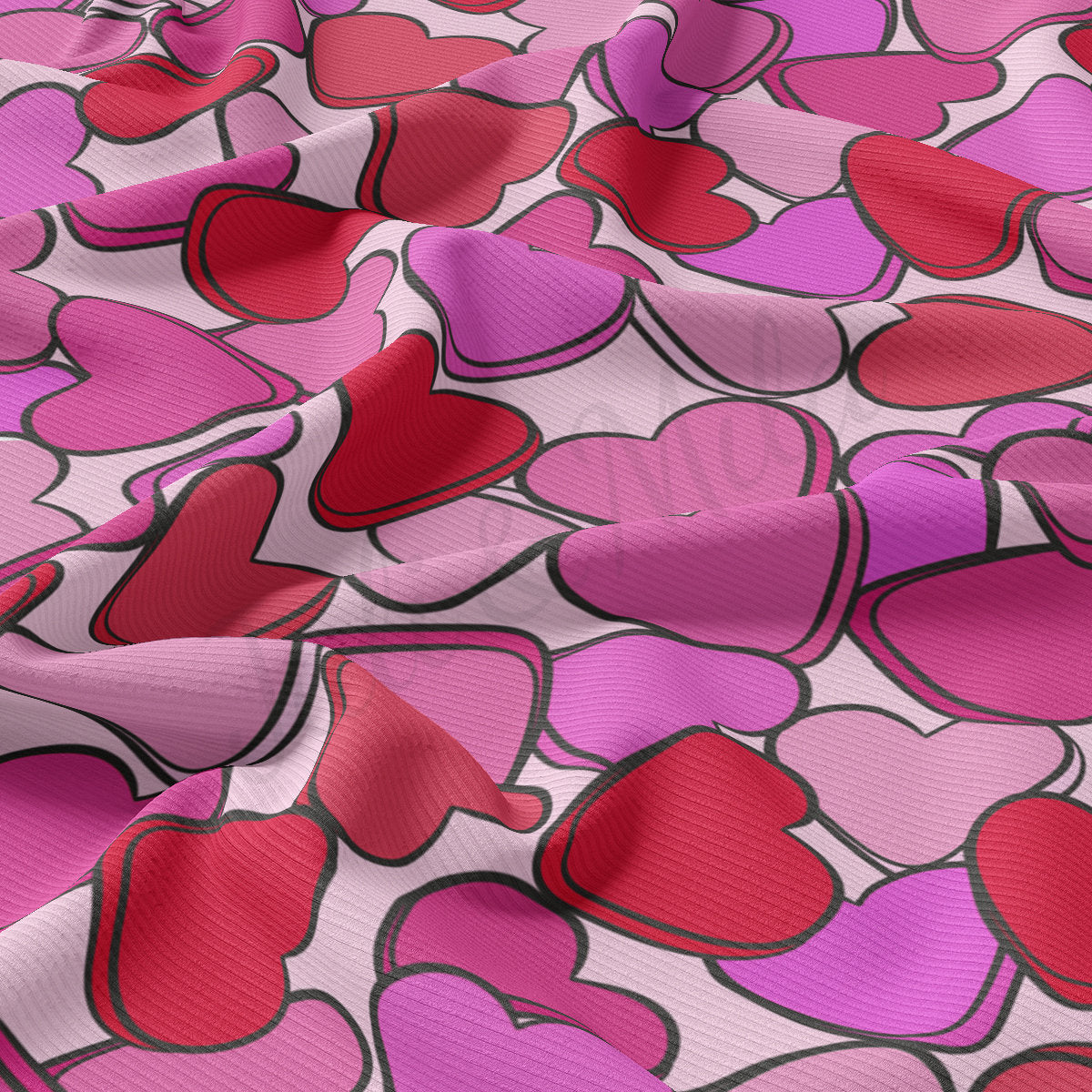 Rib Knit Fabric  RBK2222 Valentine's Day