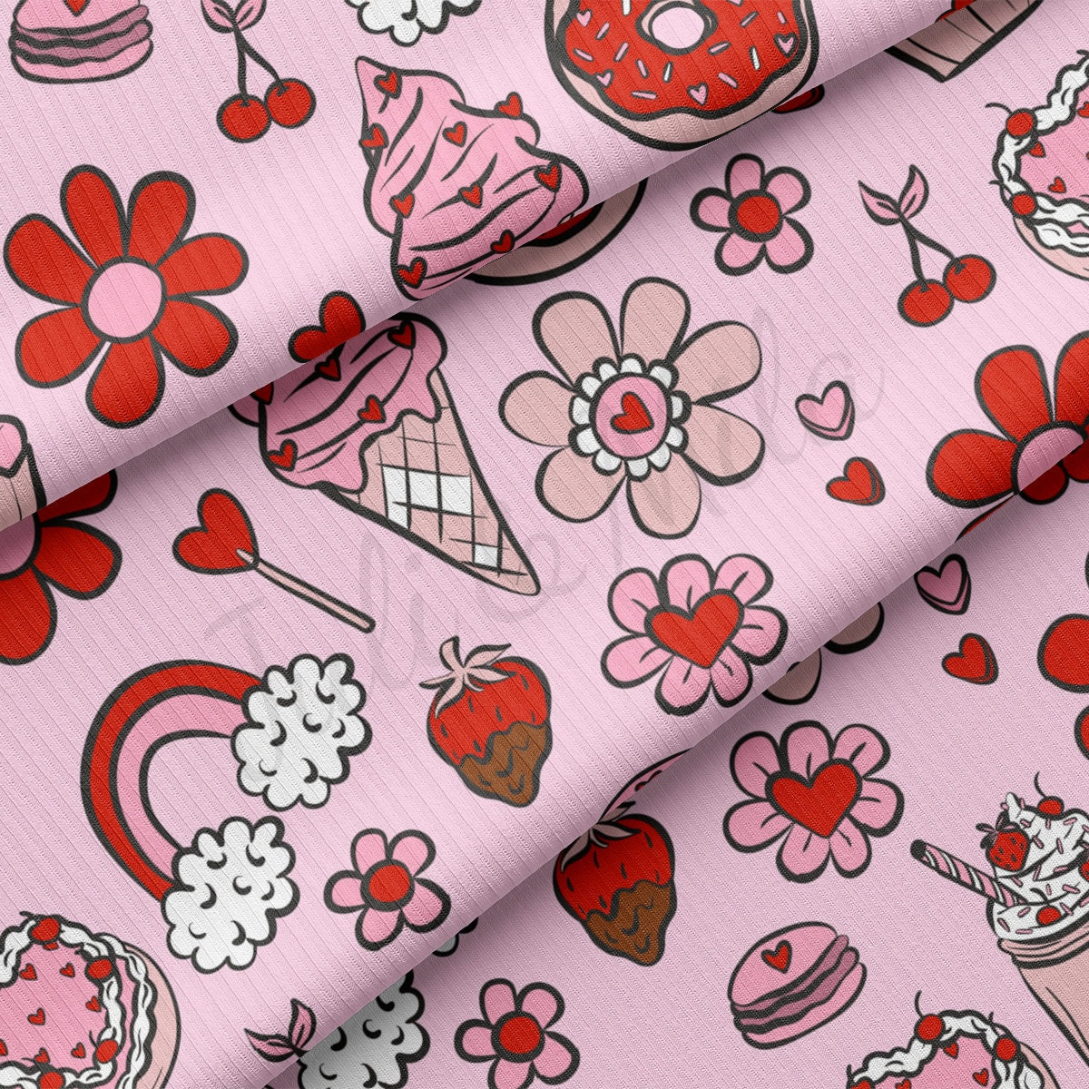 Rib Knit Fabric RBK2243 Valentine's Day