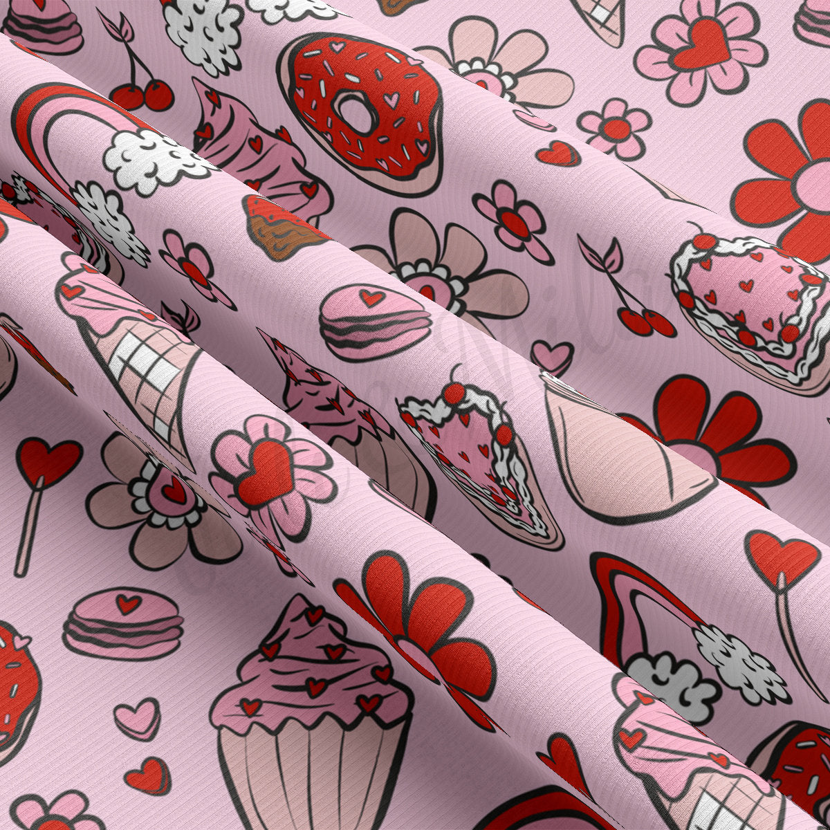 Rib Knit Fabric RBK2243 Valentine's Day