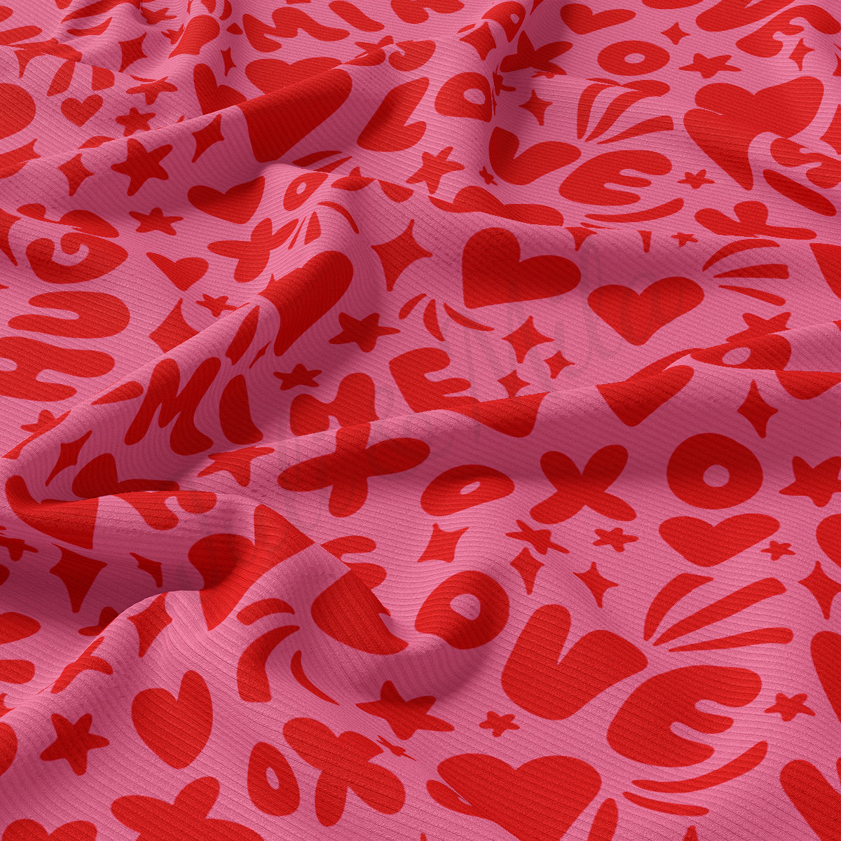 Rib Knit Fabric  RBK2251 Valentine's Day