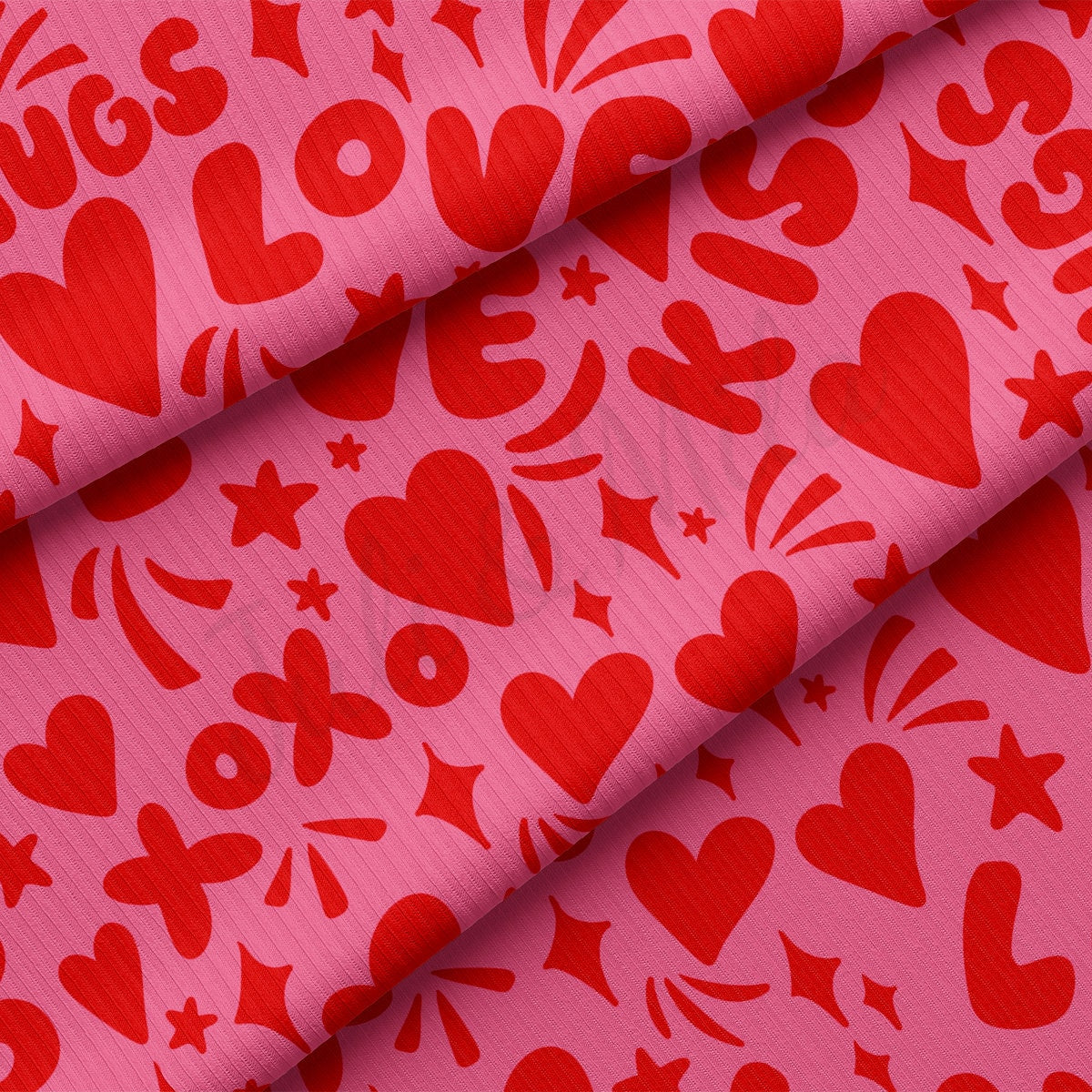 Rib Knit Fabric  RBK2251 Valentine's Day