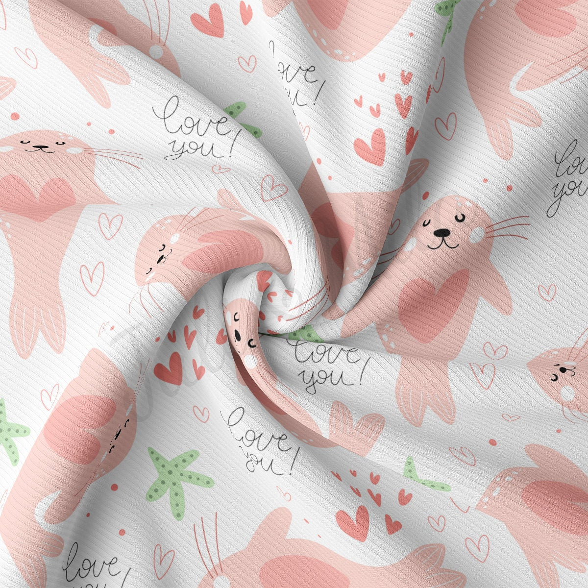 Rib Knit Fabric  RBK2258 Valentine's Day