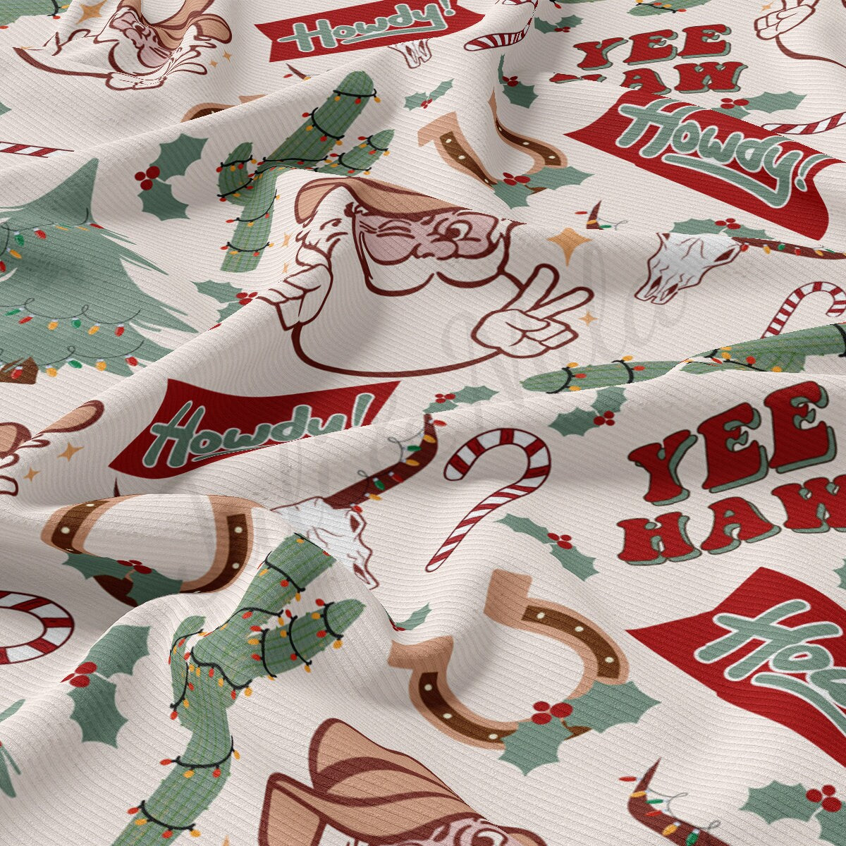 Rib Knit Fabric  RBK2157 Christmas