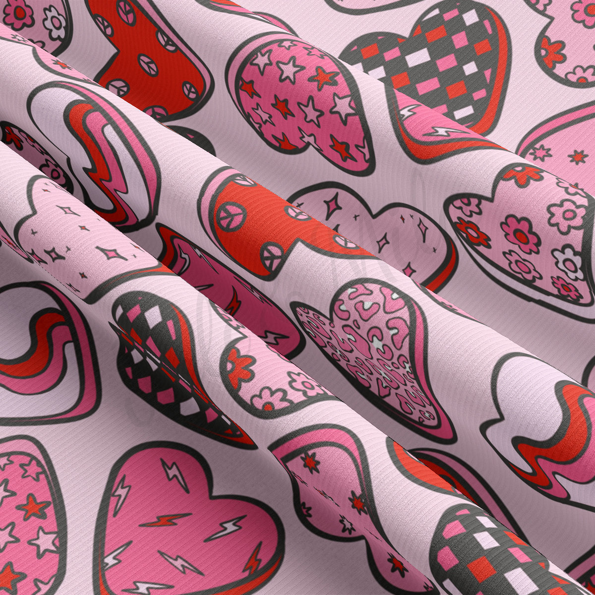 Rib Knit Fabric RBK2206 Valentine's Day