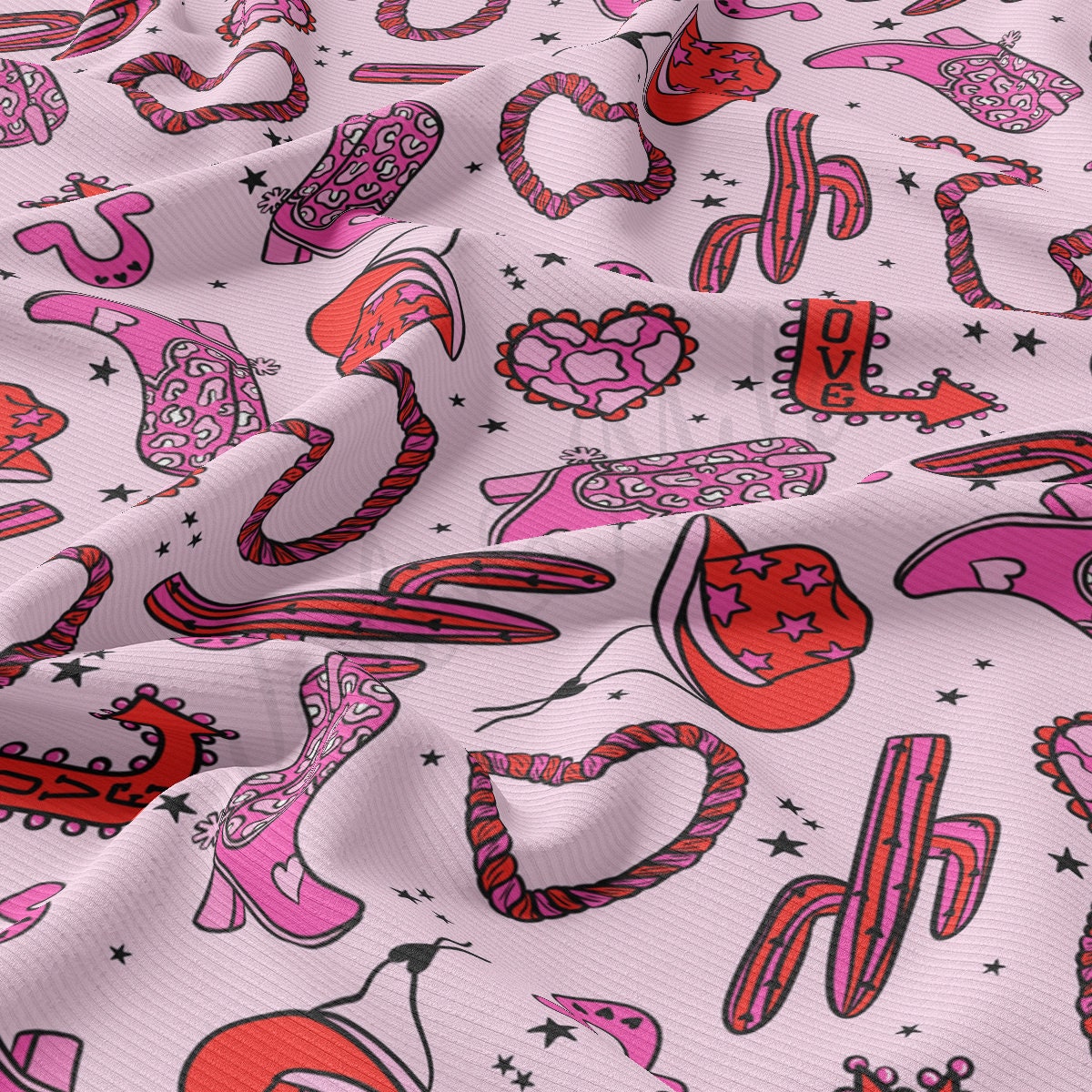 Rib Knit Fabric RBK2214 Valentine&#39;s Day