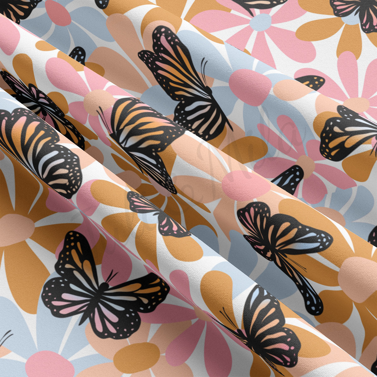 DBP Fabric Double Brushed Polyester DBP2262 Butterflies