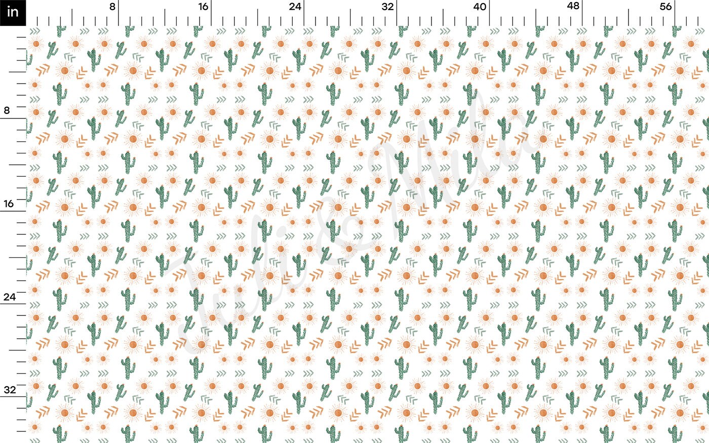 Rib Knit Fabric RBK2328 Western Boho Cactus