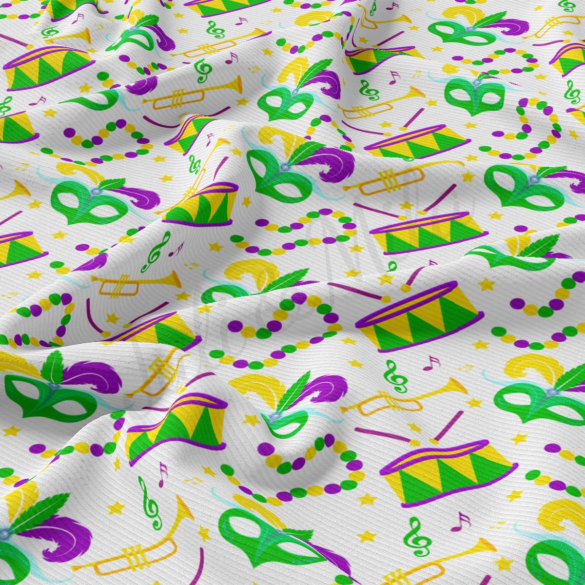 Rib Knit Fabric RBK2349 Mardi Gras