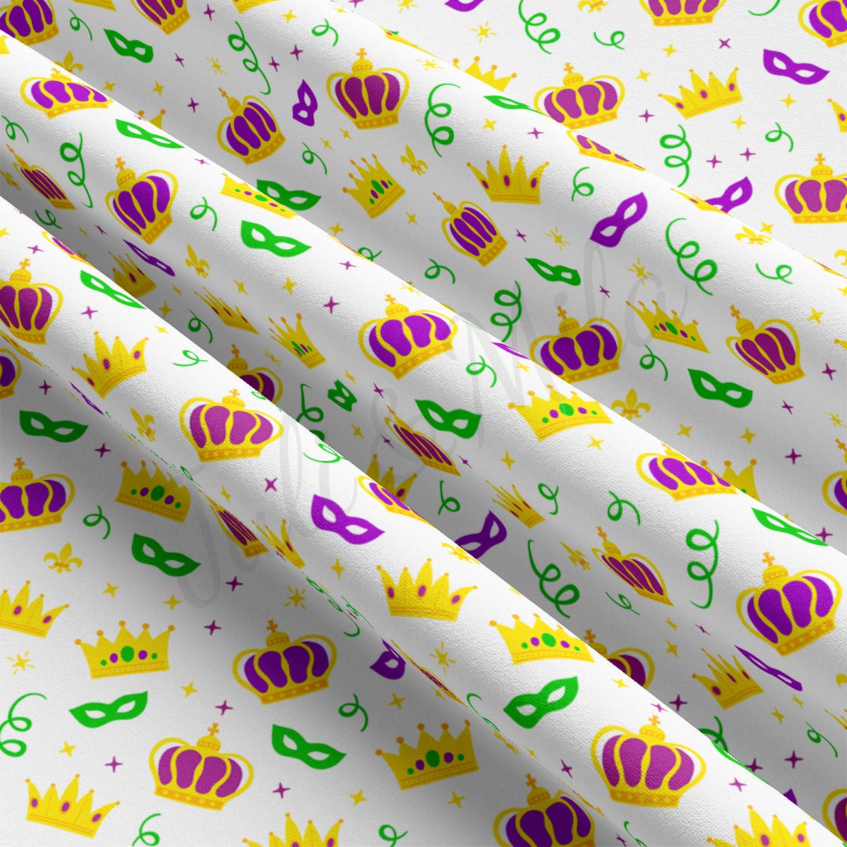 DBP Fabric Double Brushed Polyester DBP2347 Mardi Gras