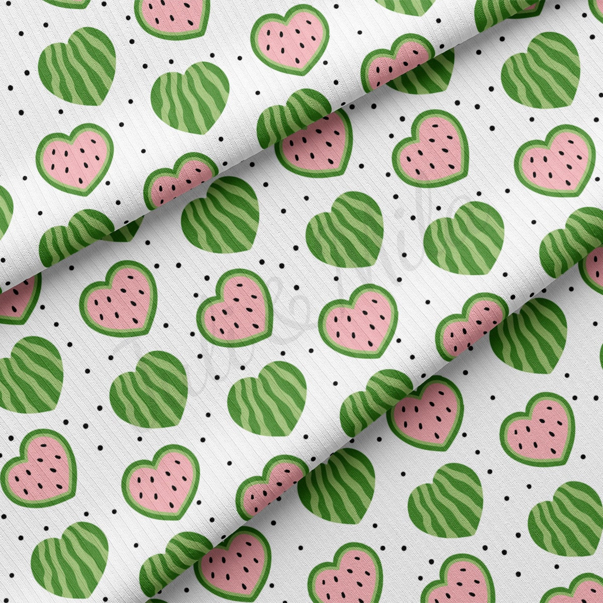 Rib Knit Fabric  RBK2482 Watermelon