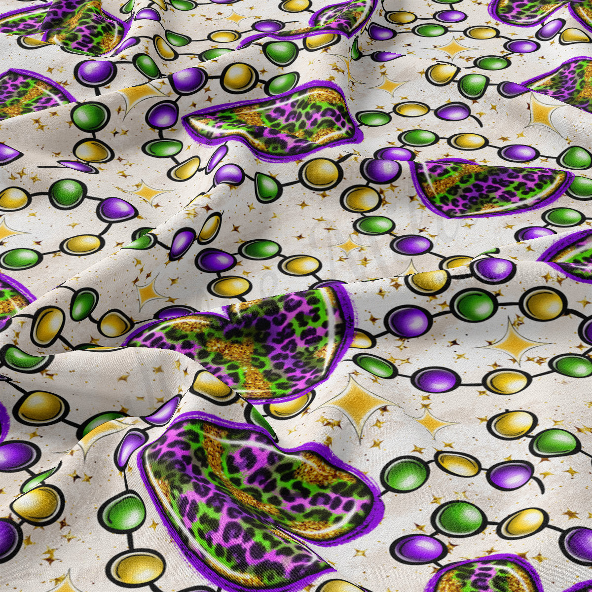 DBP Fabric Double Brushed Polyester DBP2397 Mardi Gras