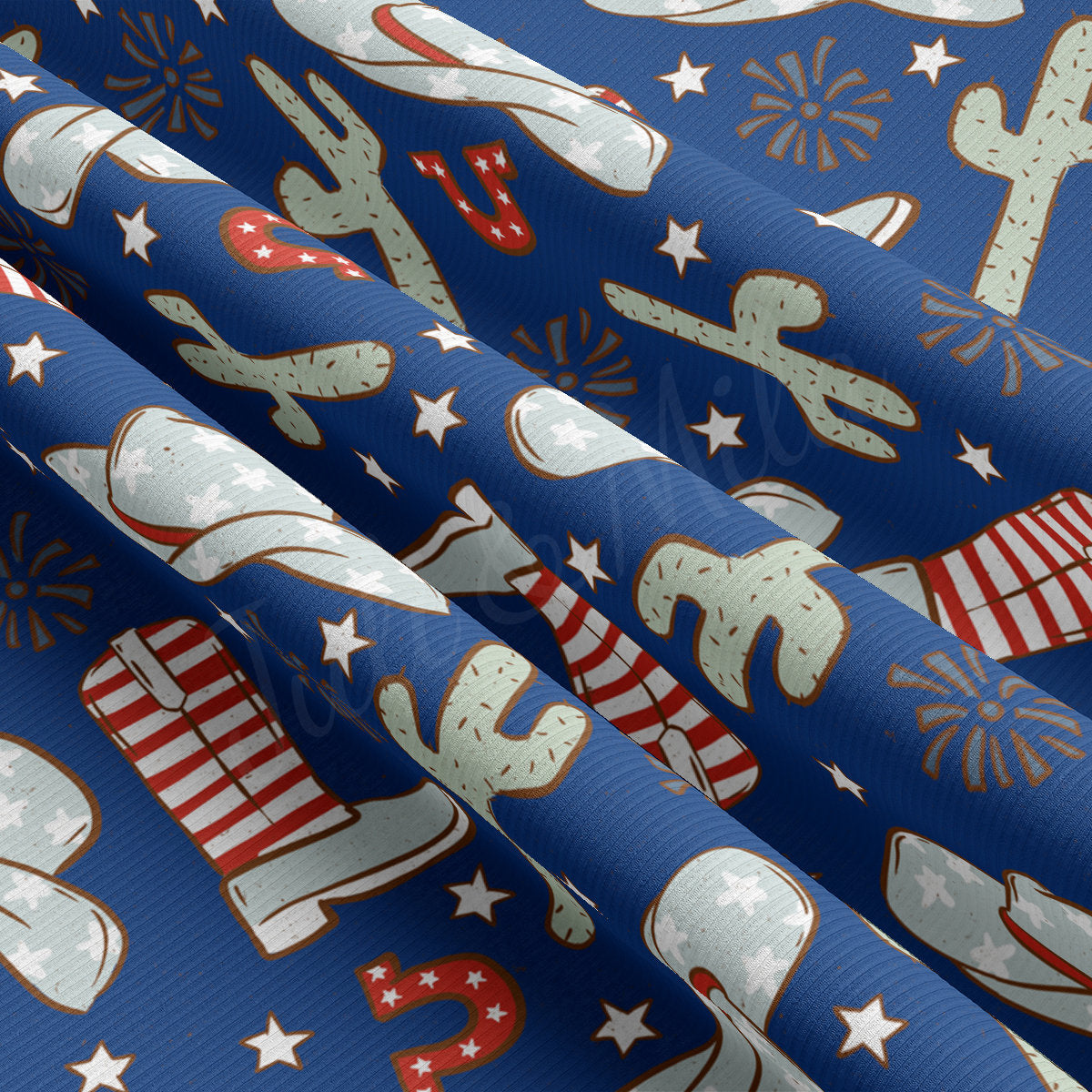 Rib Knit Fabric RBK2611 4th of July Patriotic